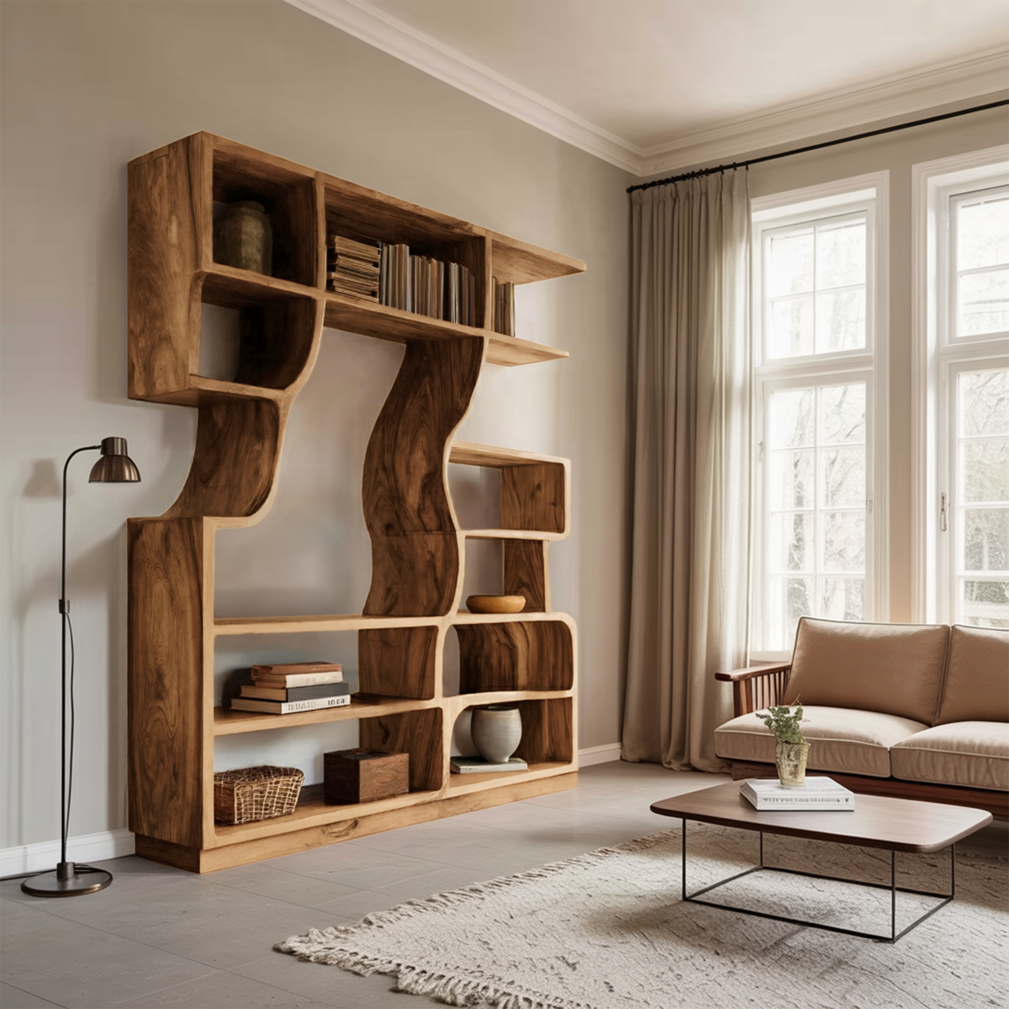 Artisan Carved Bookshelf For Modern Interior RTTHHNBS086