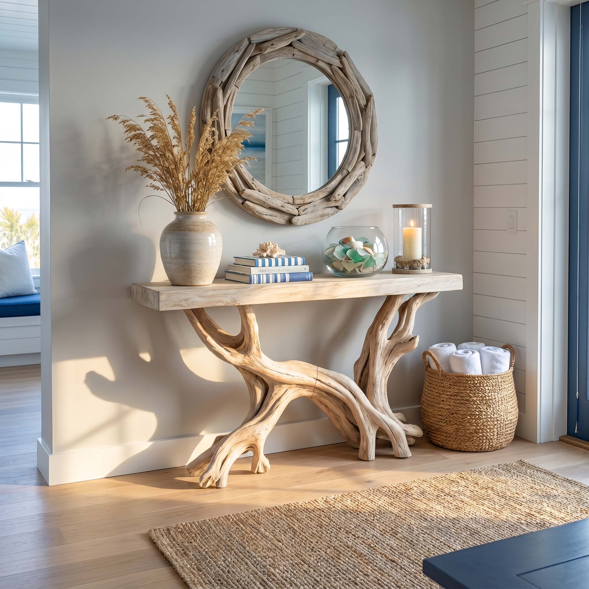 Rustic Coastal Console Table Living Room And Hallway SINLSACS426