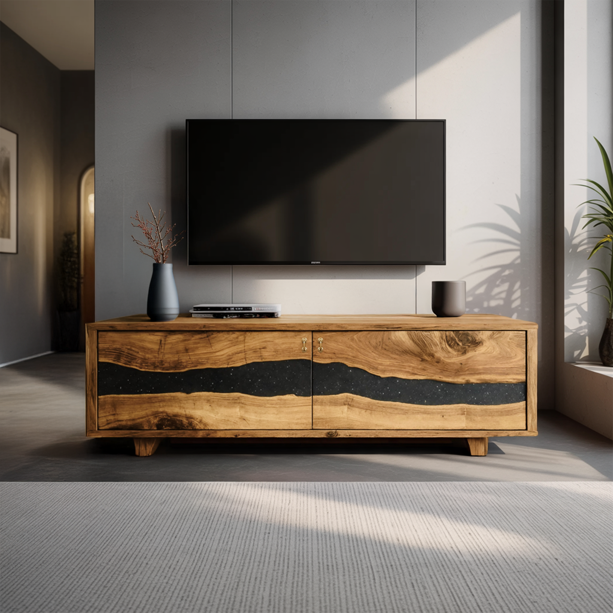 Handcrafted Live Edge TV Cabinet For Furniture Decor SILDTTNTVC092