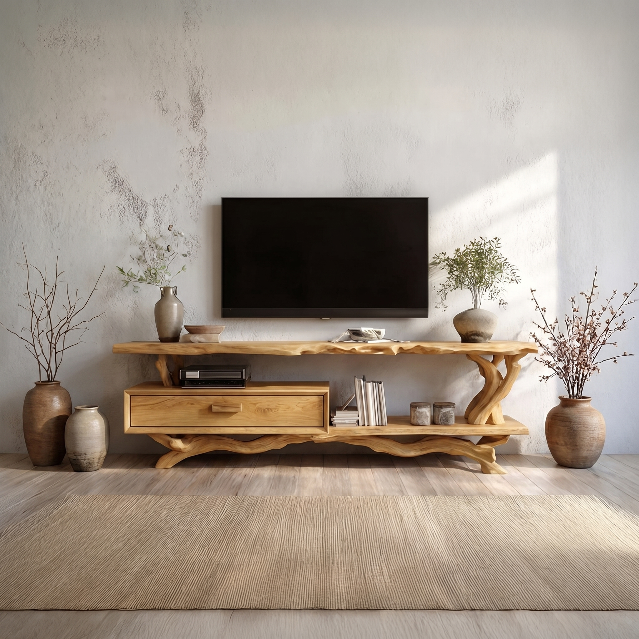 Rustic Live Edge TV Cabinet Living Room SINLSASC211