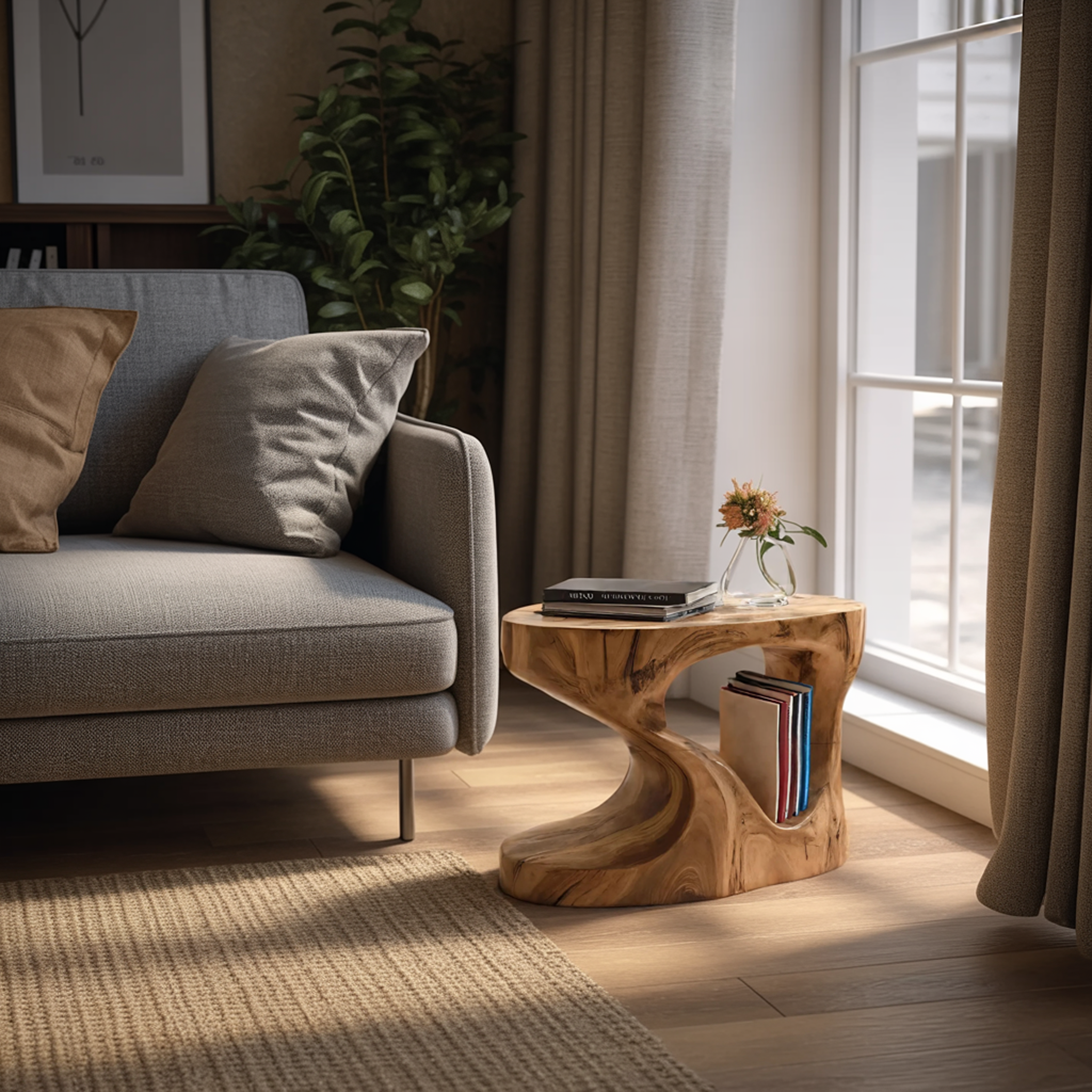 Modern Organic Side Table For Living Room Or Bedroom SITHHNSTA018