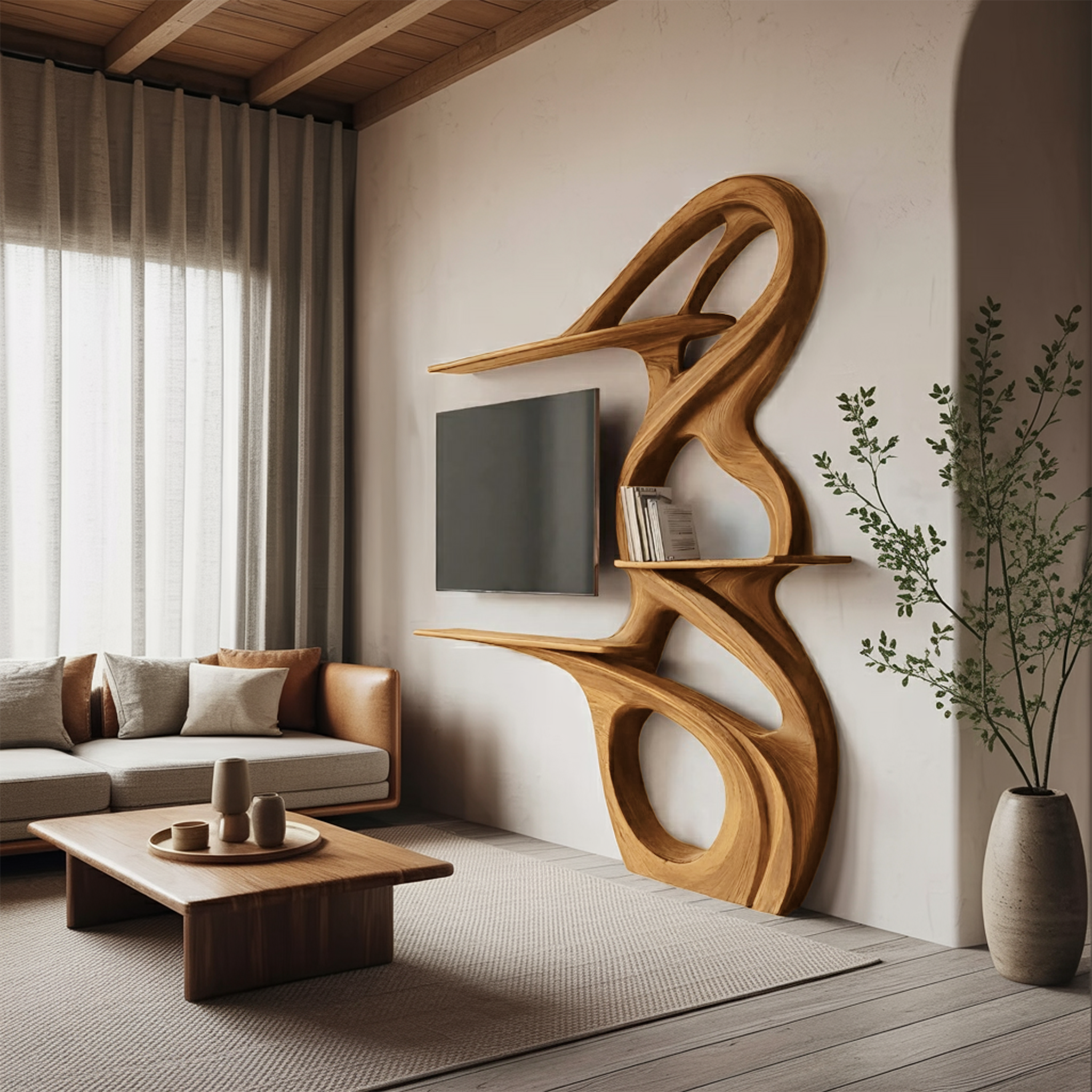 Minimalist TV Shelf Floating For Home Interior SITHHNTVC047