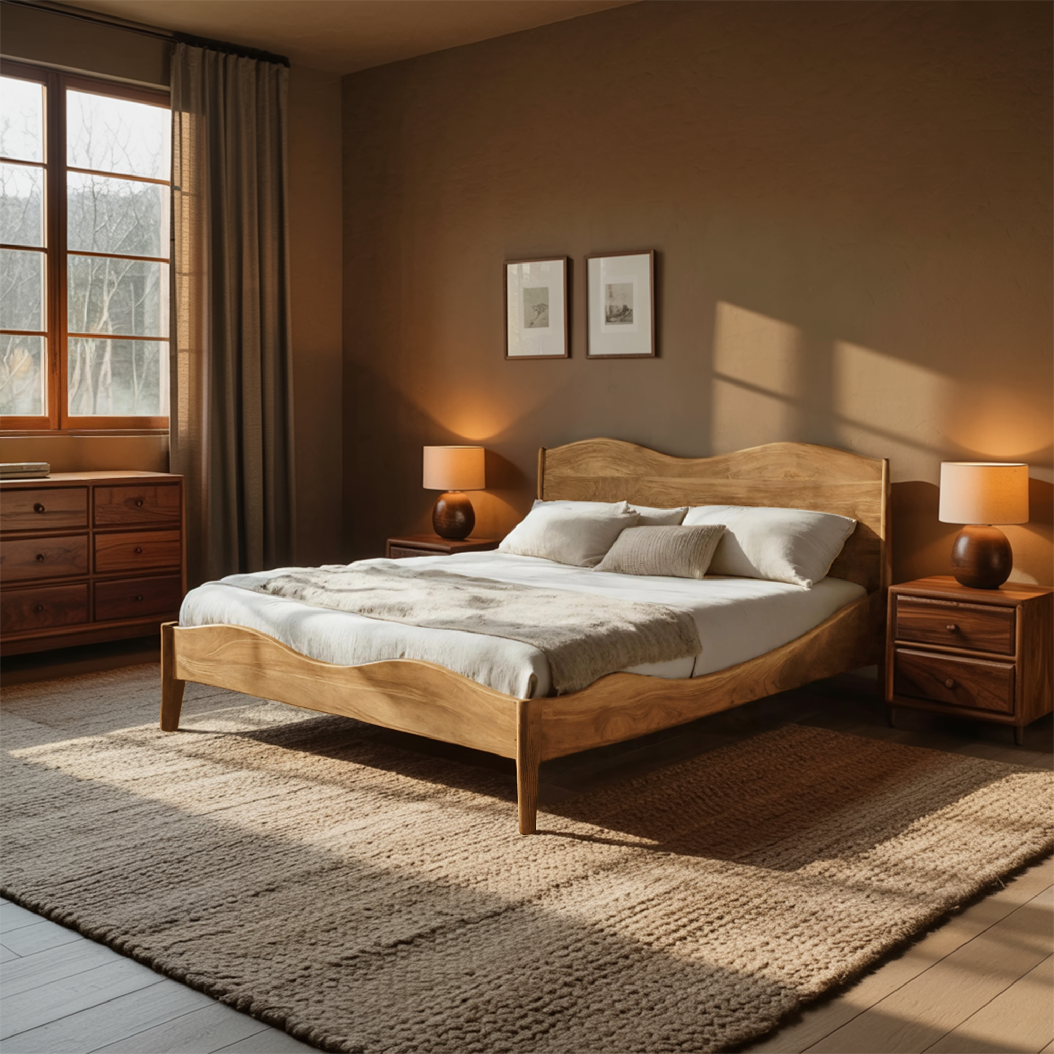 Luxury Set Headboard And Bed Frame For Bedroom RTTHHNWO005