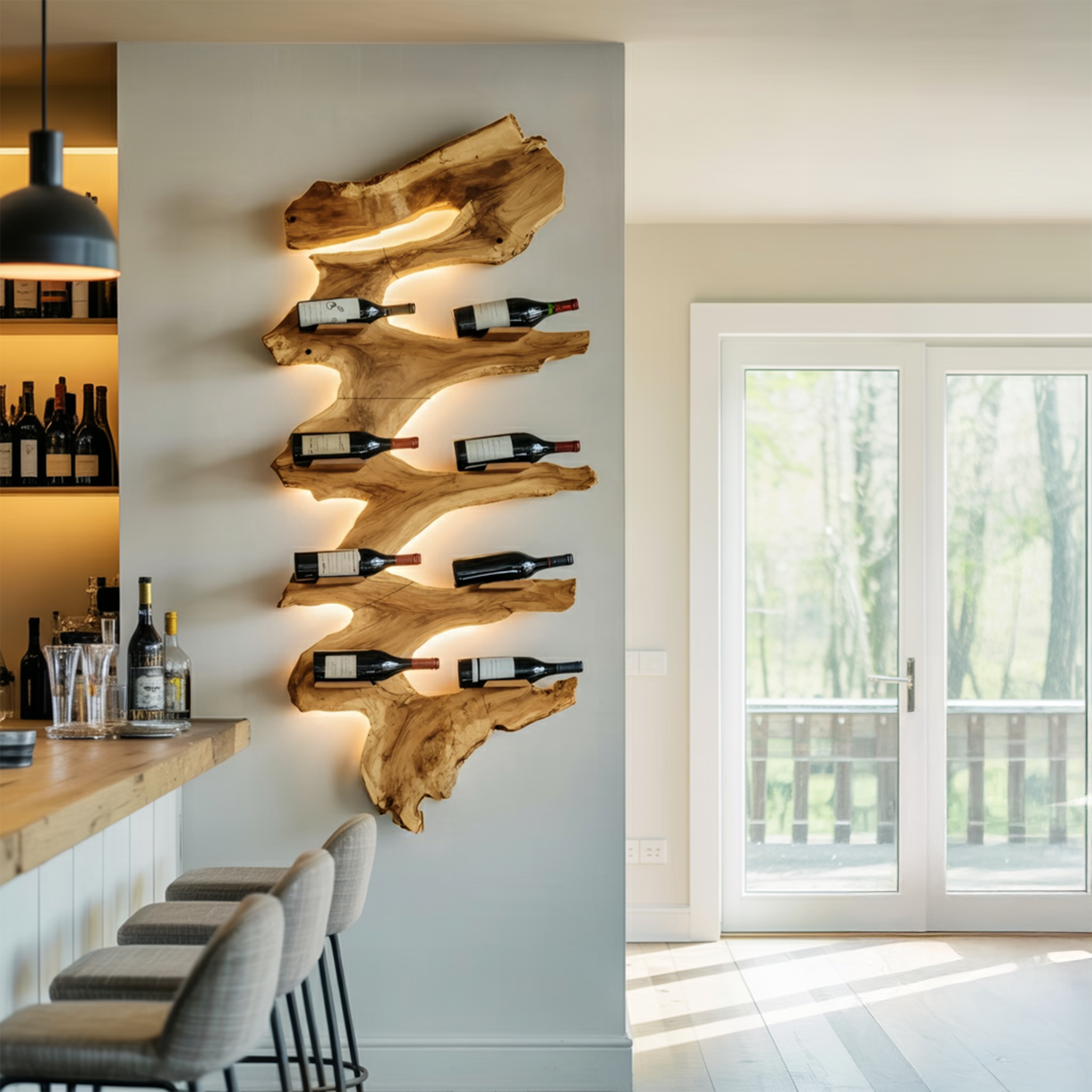 Modern Solid Wood Wine Rack For Living Room Furniture Design SILDTTRWH050