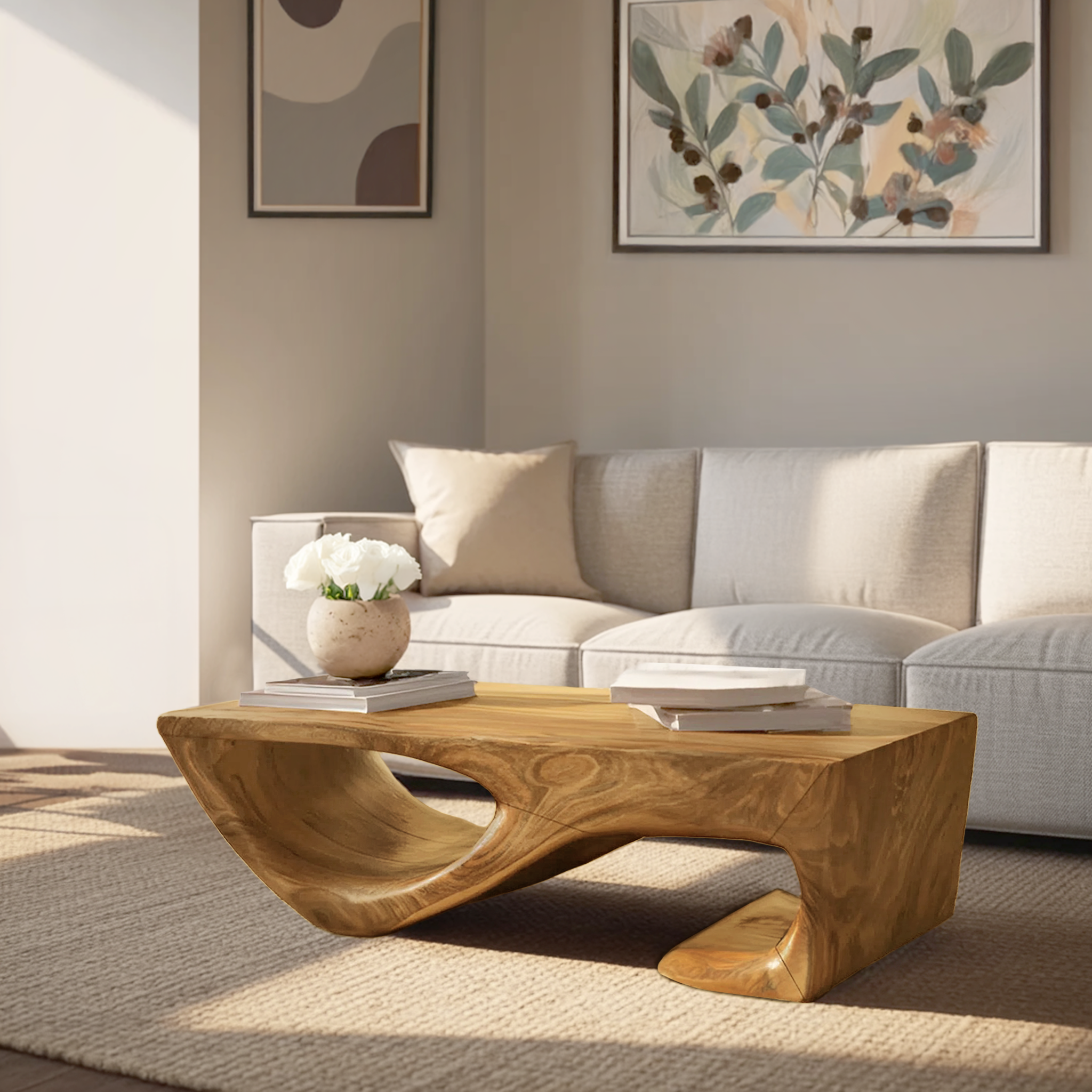 Minimal Curved Coffee Table For Living Room RTTHHNCF047