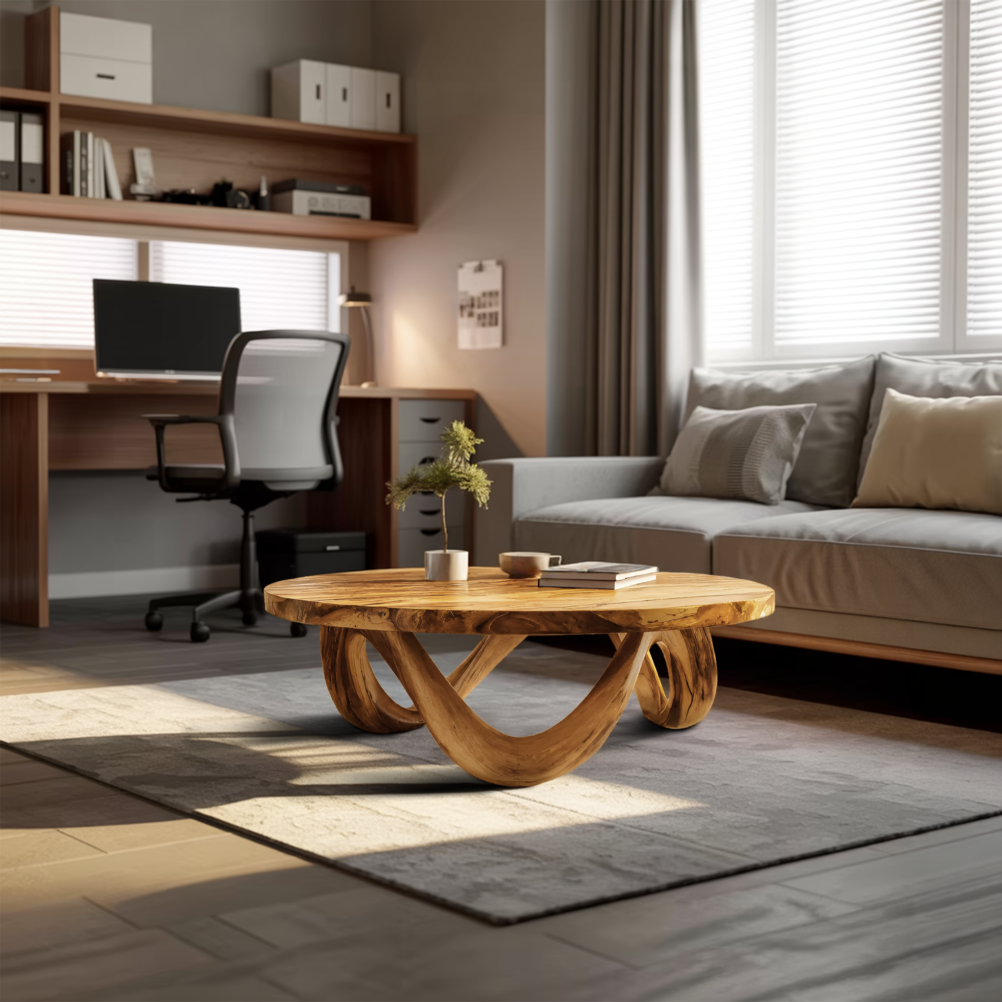 Modern Coffee Table Unique Base Design For Living Room RTTHTTCF040