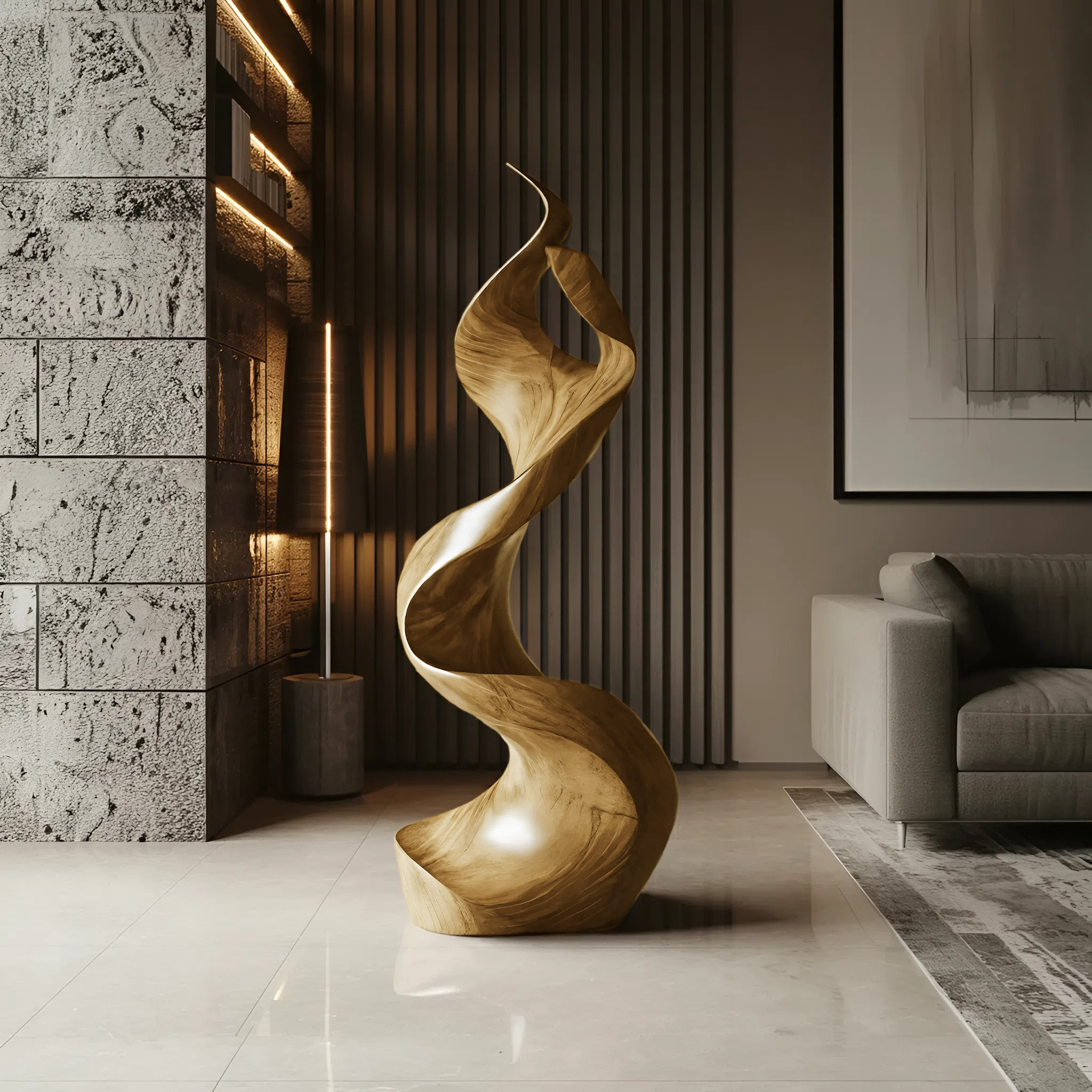 Rustic Large Wooden Sculpture For Furniture Art Feature SILDTTRAS009
