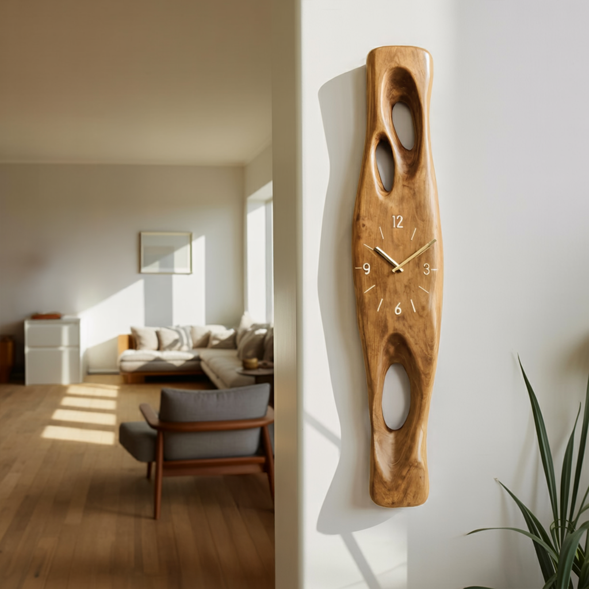 Minimalist Wall Clock Vertical Decor For Living Room SITHHNWAC003
