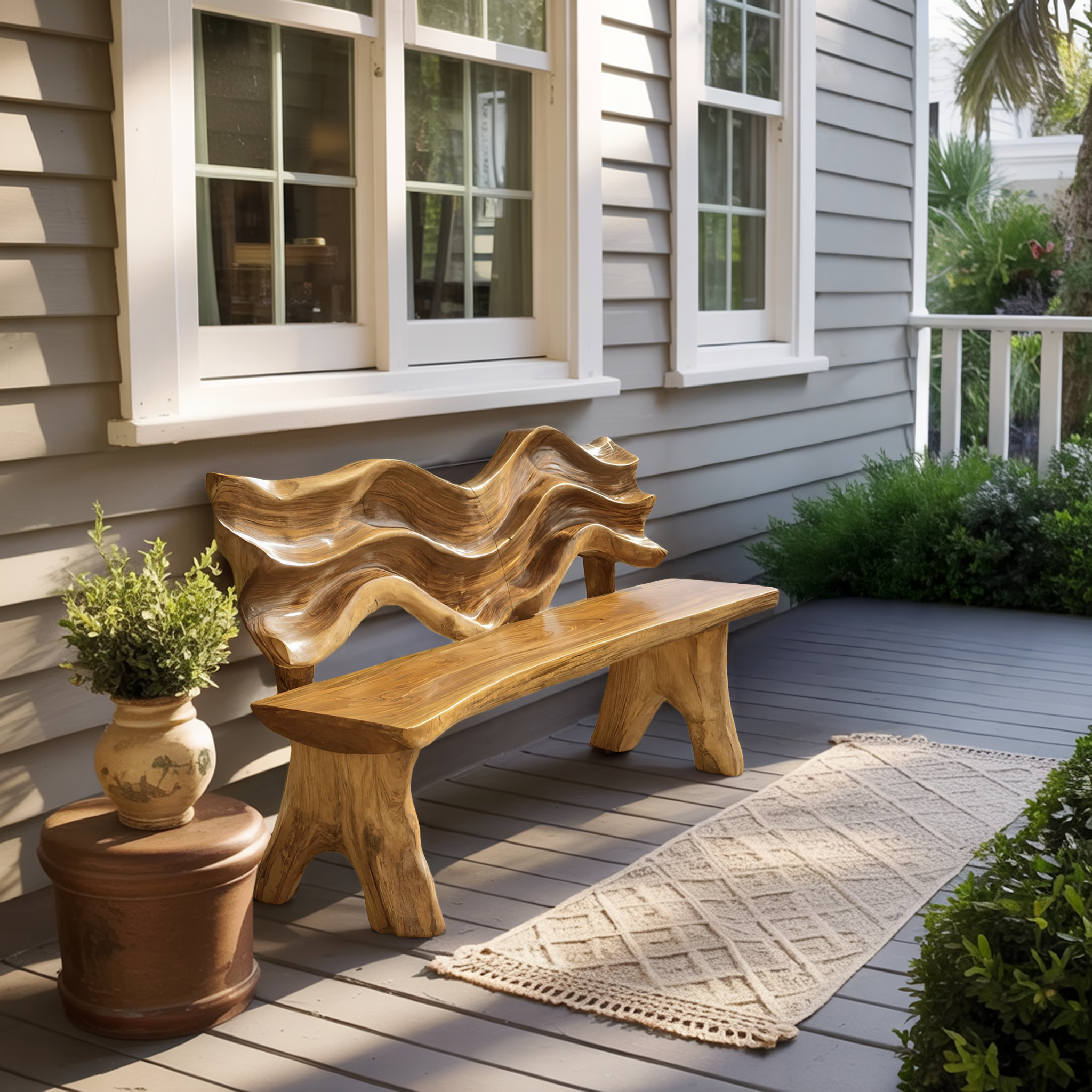 Rustic Live Edge Bench For Entryway Accent Seating SILDTTRBEN033