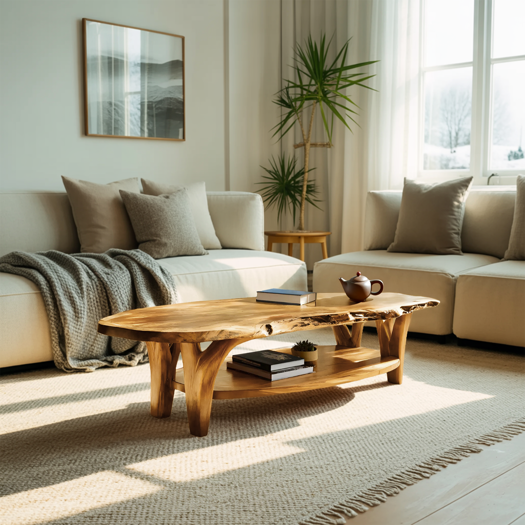 Modern Live Edge Coffee Table For Living Room Decor RTTHTTCF033
