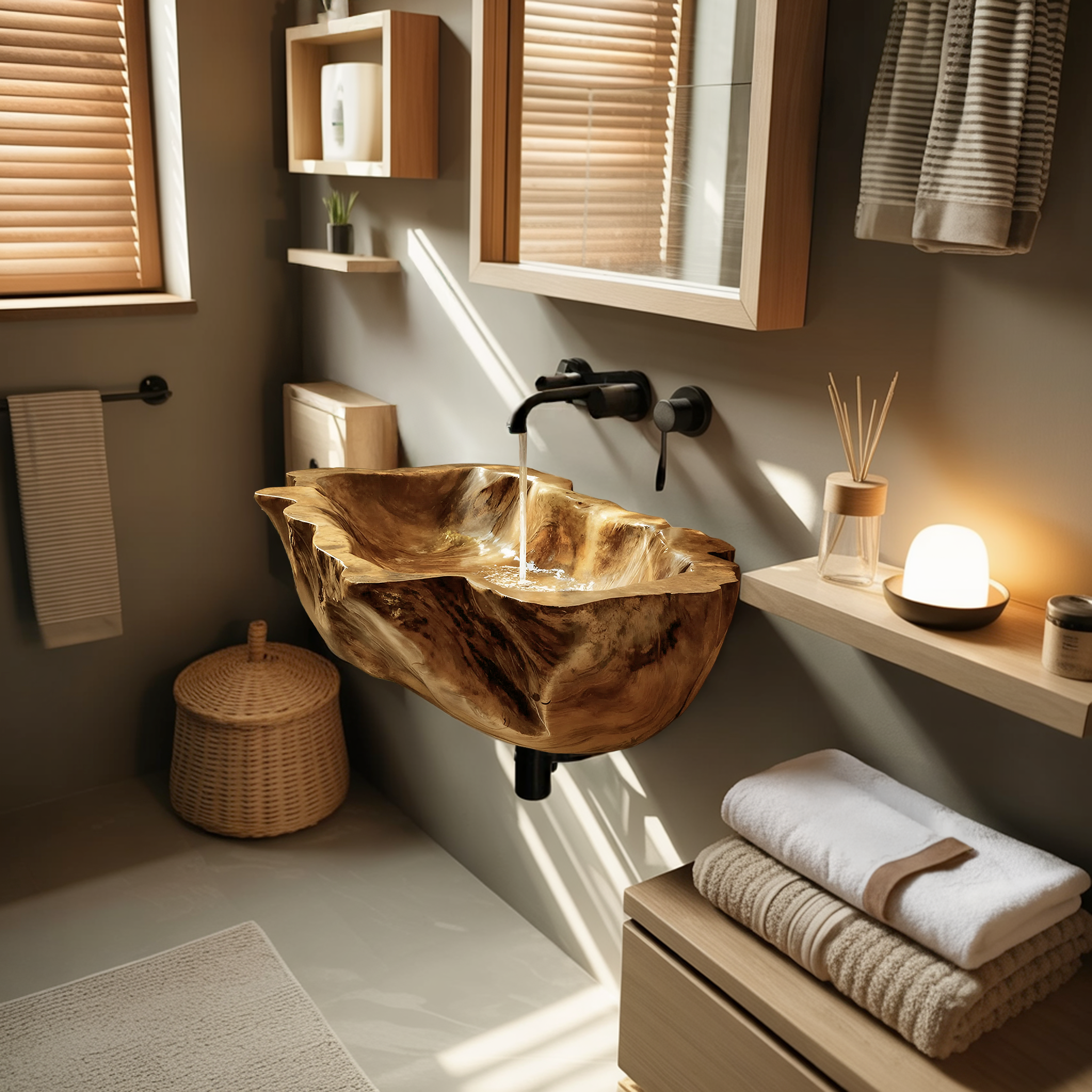 Farmhouse Solid Wood Wash Basin For Cozy Bedroom Furniture Design SILDTTRVS035