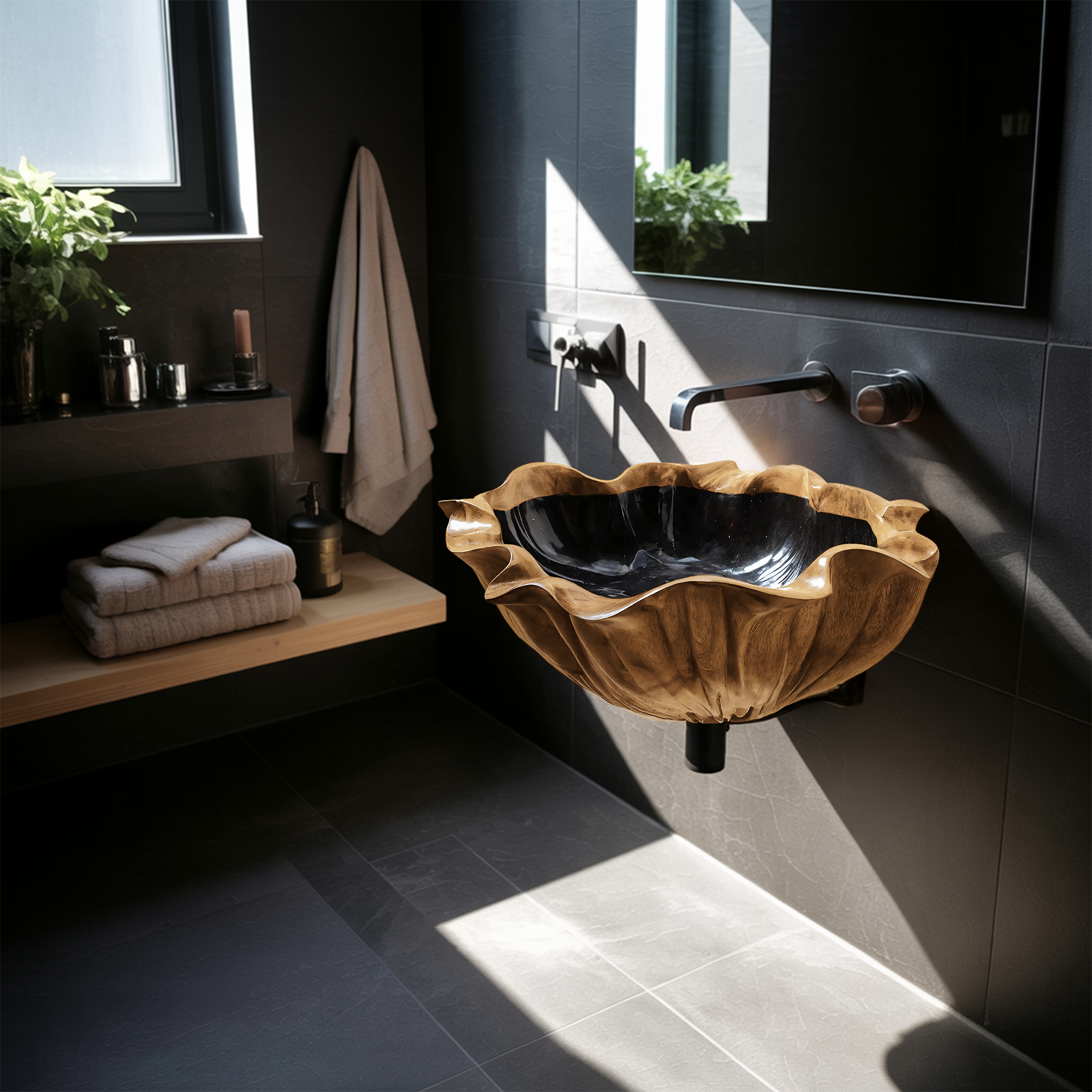 Farmhouse Live Edge Wood Vanity Sink For Timeless Bathroom Decor SILDTTRVS030