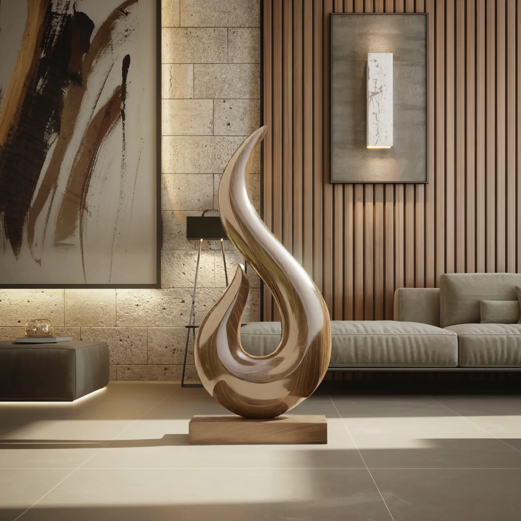 Handcrafted Abstract Sculpture For Outdoor Wall Design SILDTTRAS010