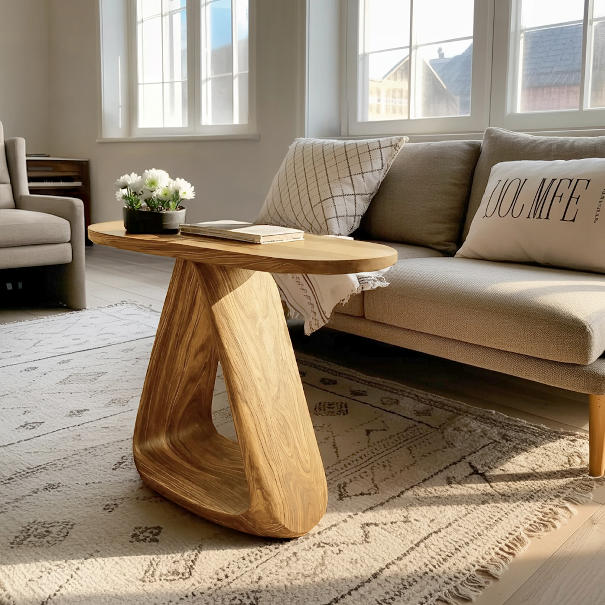 Mid Century Live Edge Side Table For Rustic Home Decor SILDTTNSTA026