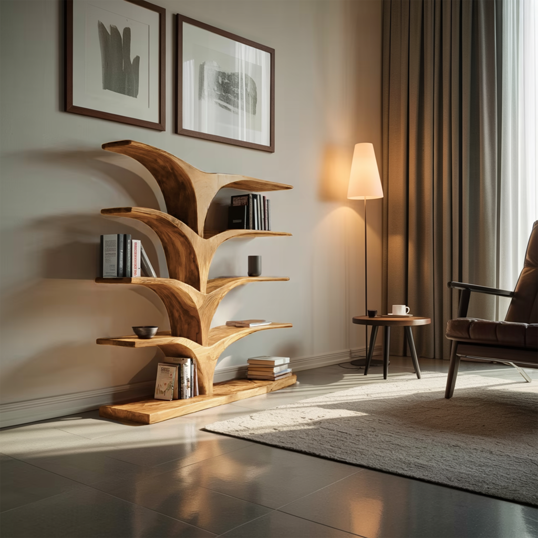 Contemporary Curved Bookshelf For Modern Interior RTTHTTBS052