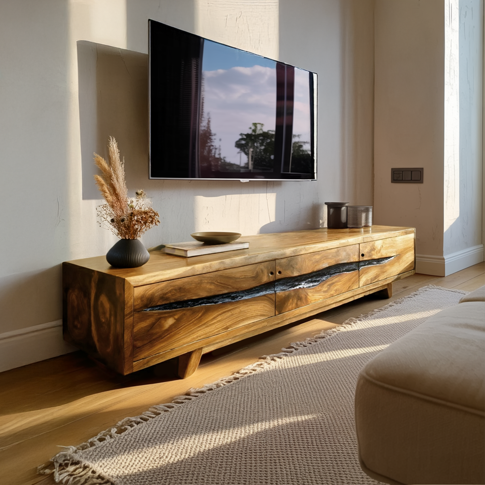 Farmhouse Solid Wood TV Console For Bedroom Design SILDTTNTVC087