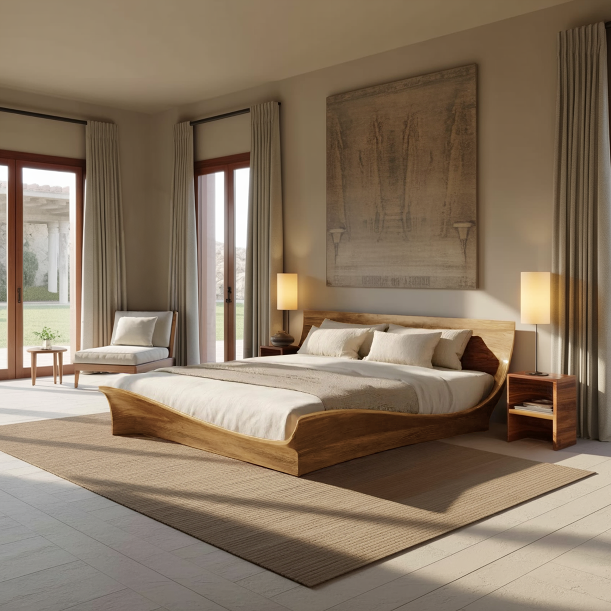 Handcrafted Bed Frame And Headboard For Modern Bedroom RTTHHNWO004
