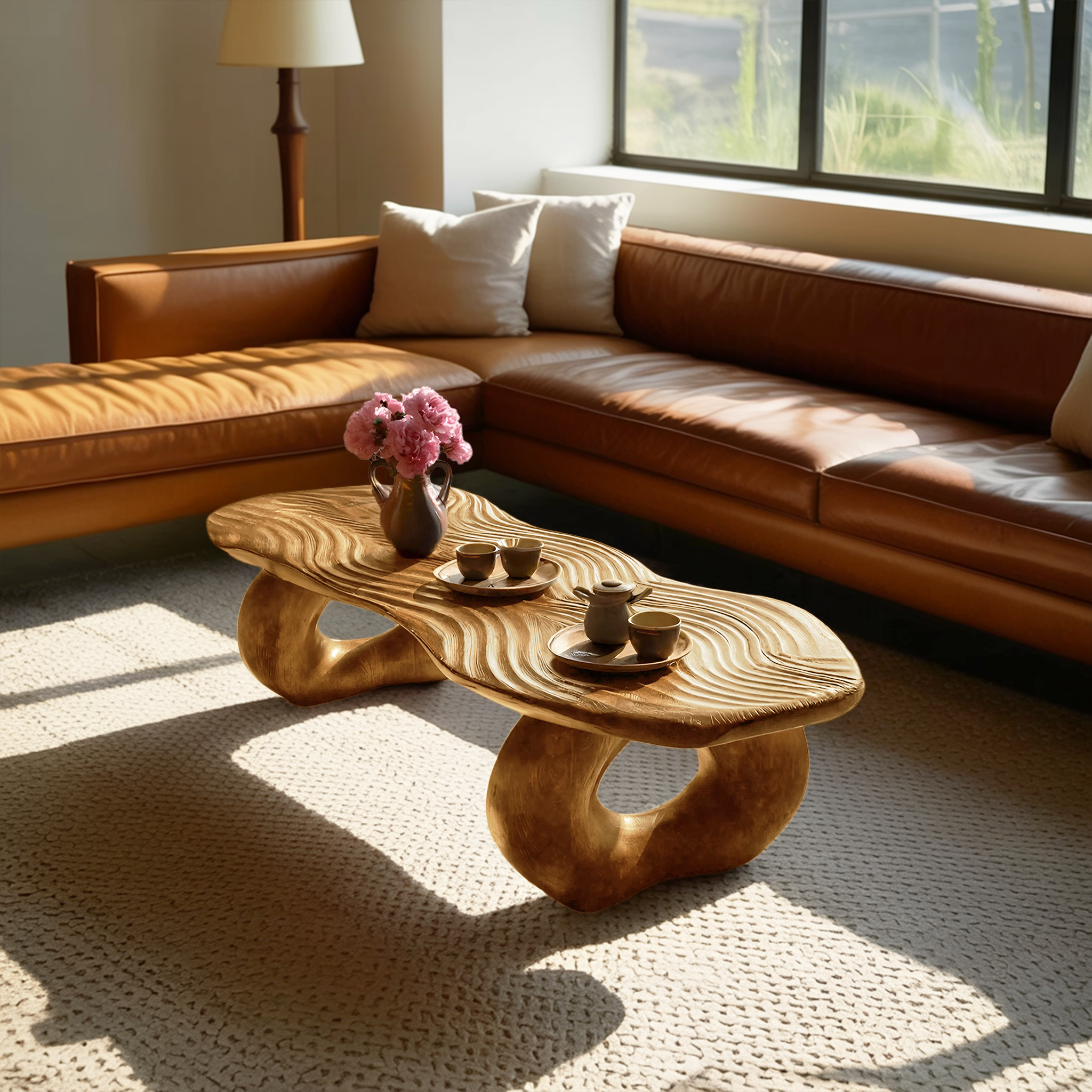 Handcrafted Live Edge Abstract Coffee Table For Living Room SILDTTRCF074