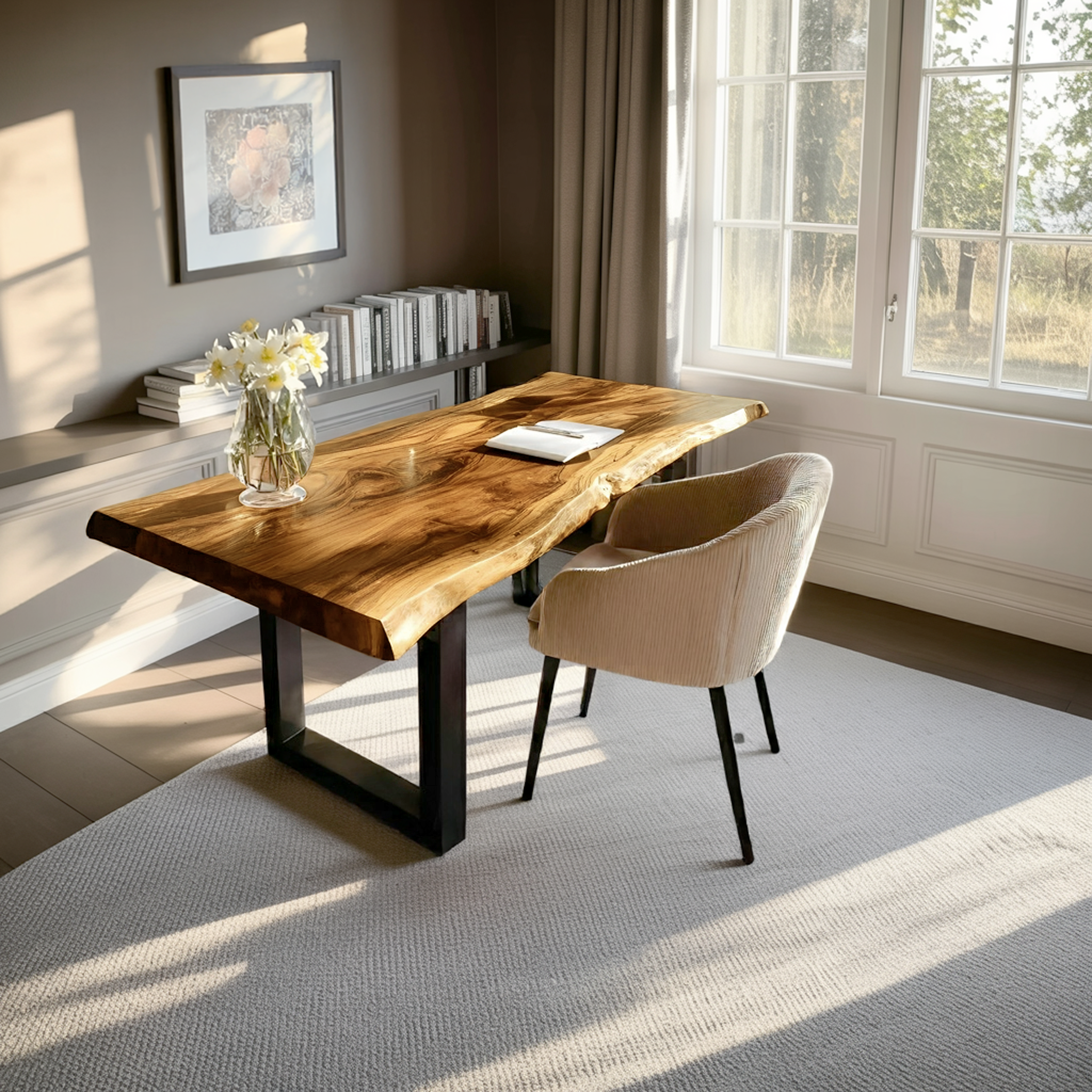 Farmhouse Solid Wood Desk For Classic Decor SILDTTNDE022