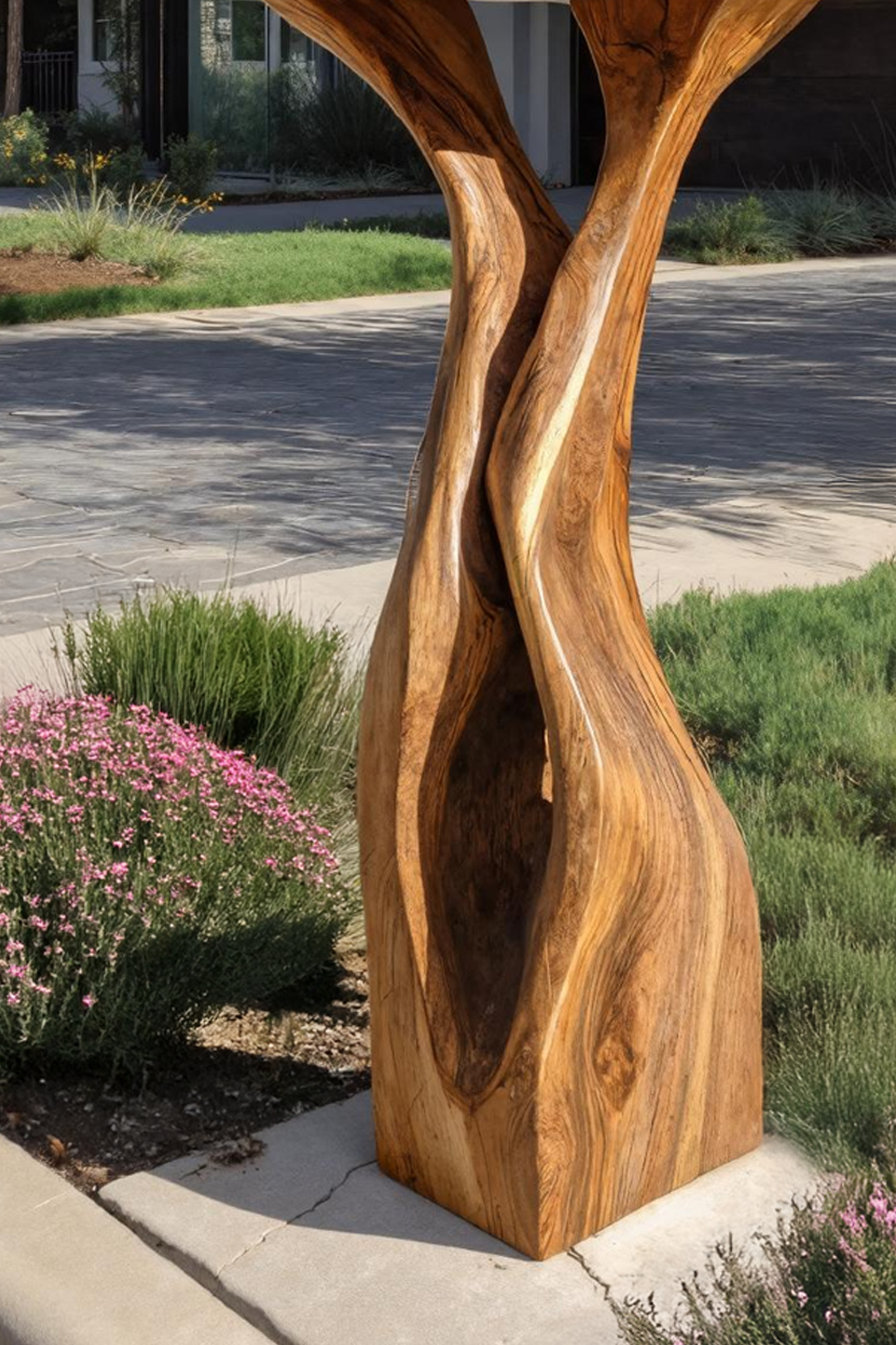 Mid Century Wooden Sculpture Mailbox For Outdoor Furniture Accent SILDTTRMB005