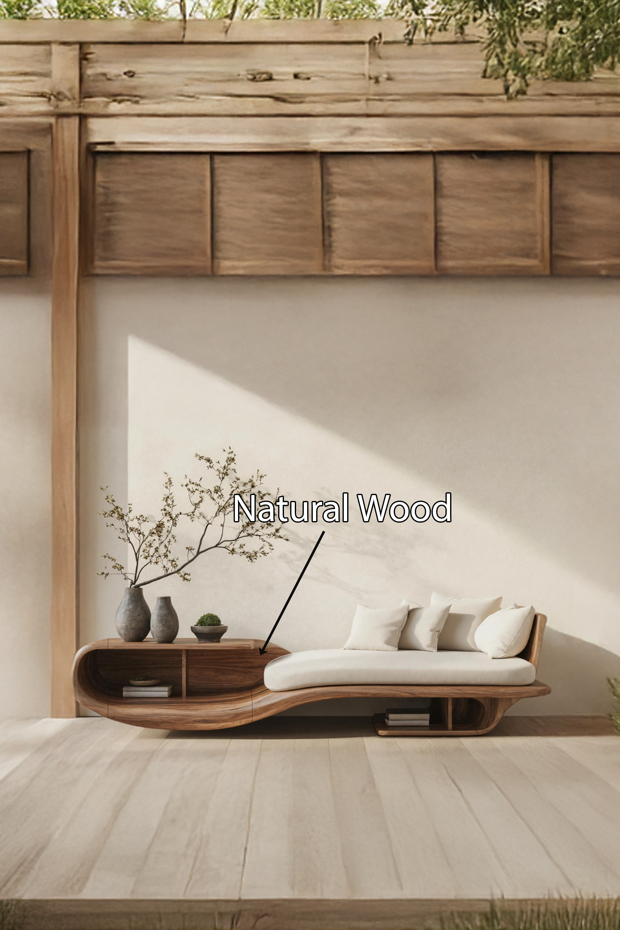 Rustic Solid Wood Garden Daybed For Entryway Furniture Styling SILDTTNDB002