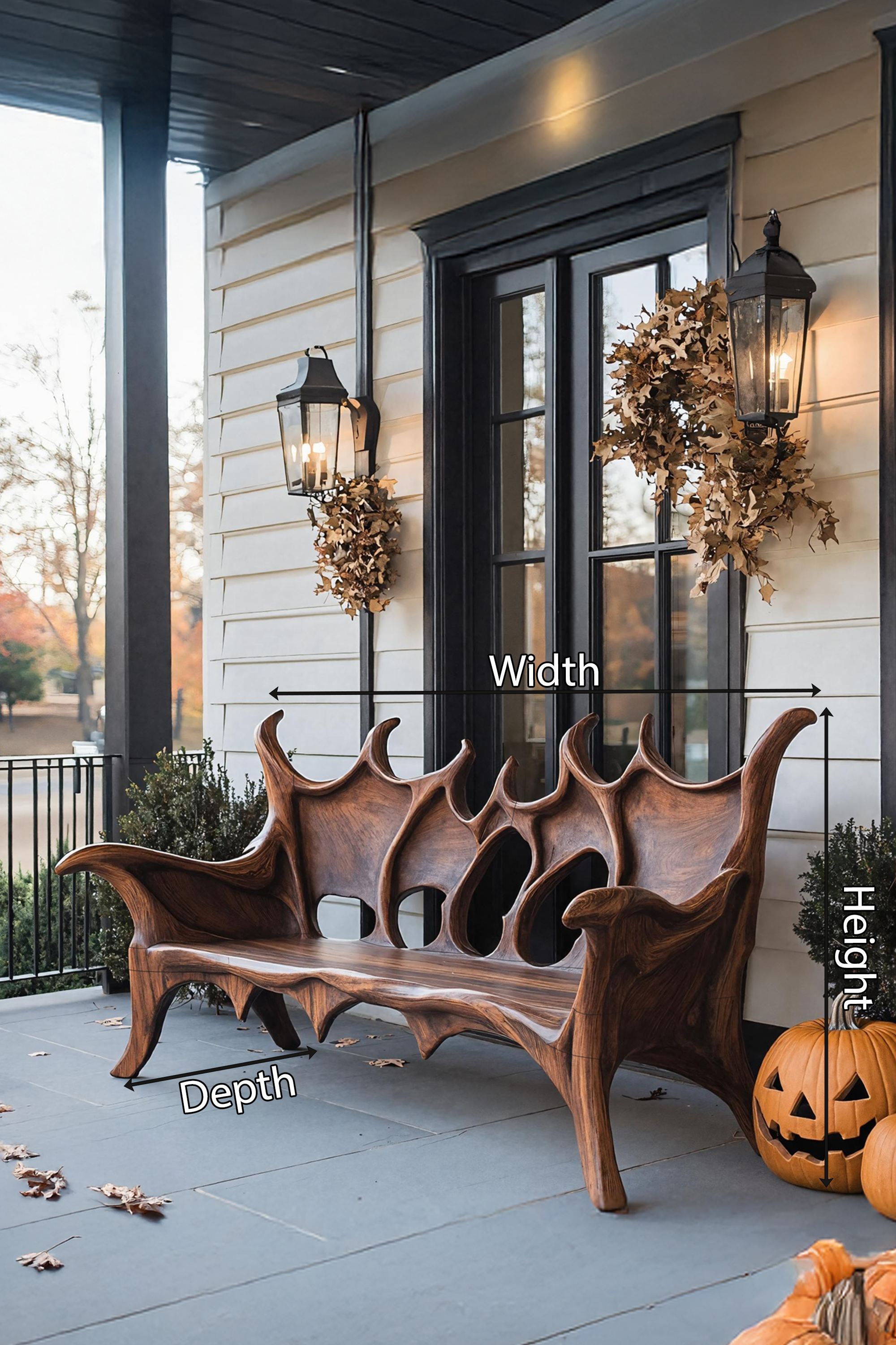 Farmhouse Live Edge Outdoor Bench For Patio And Garden Decor SILDTTNHOB005