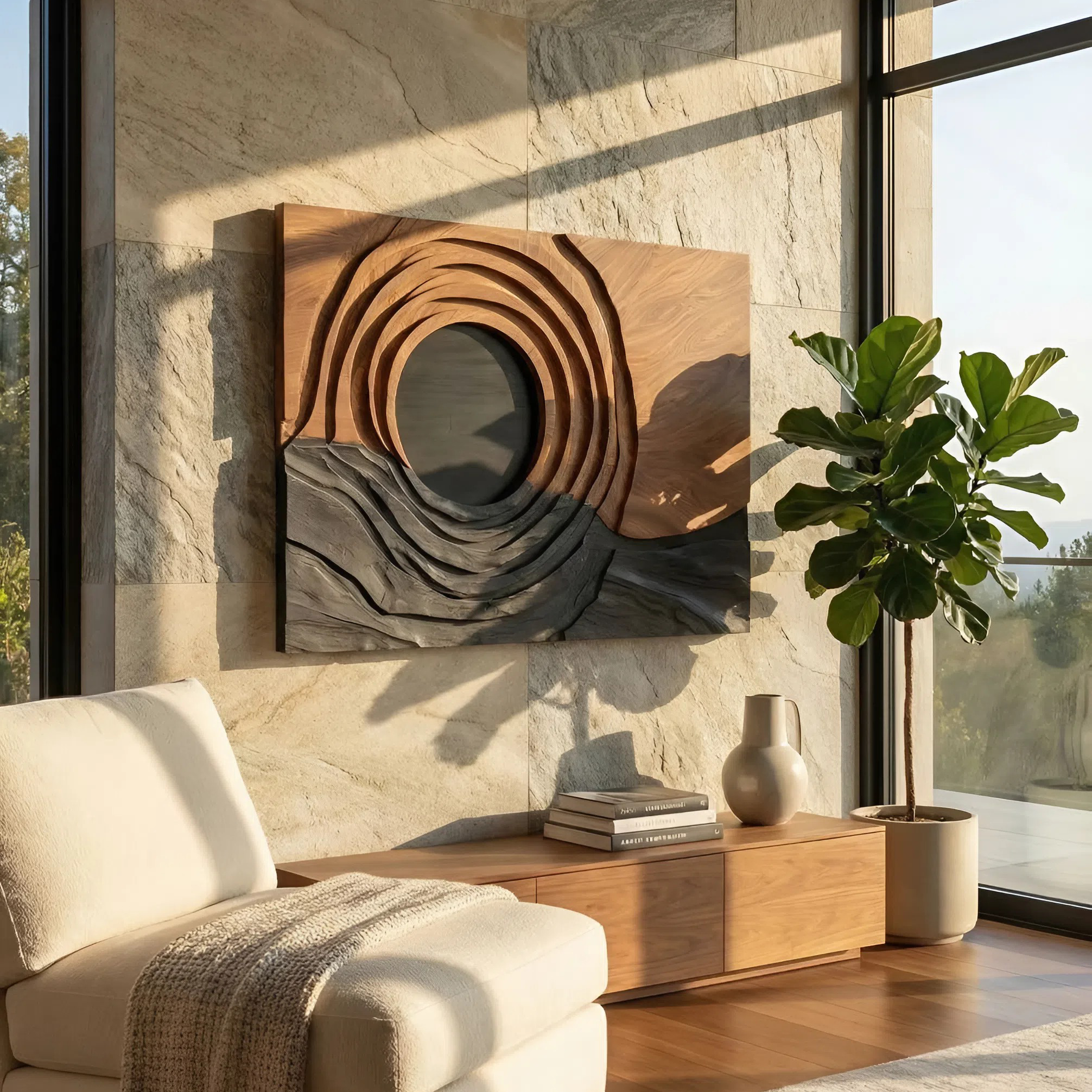 Contemporary Organic Wall Sculpture For Dining Area Accent SILDTTNWA058