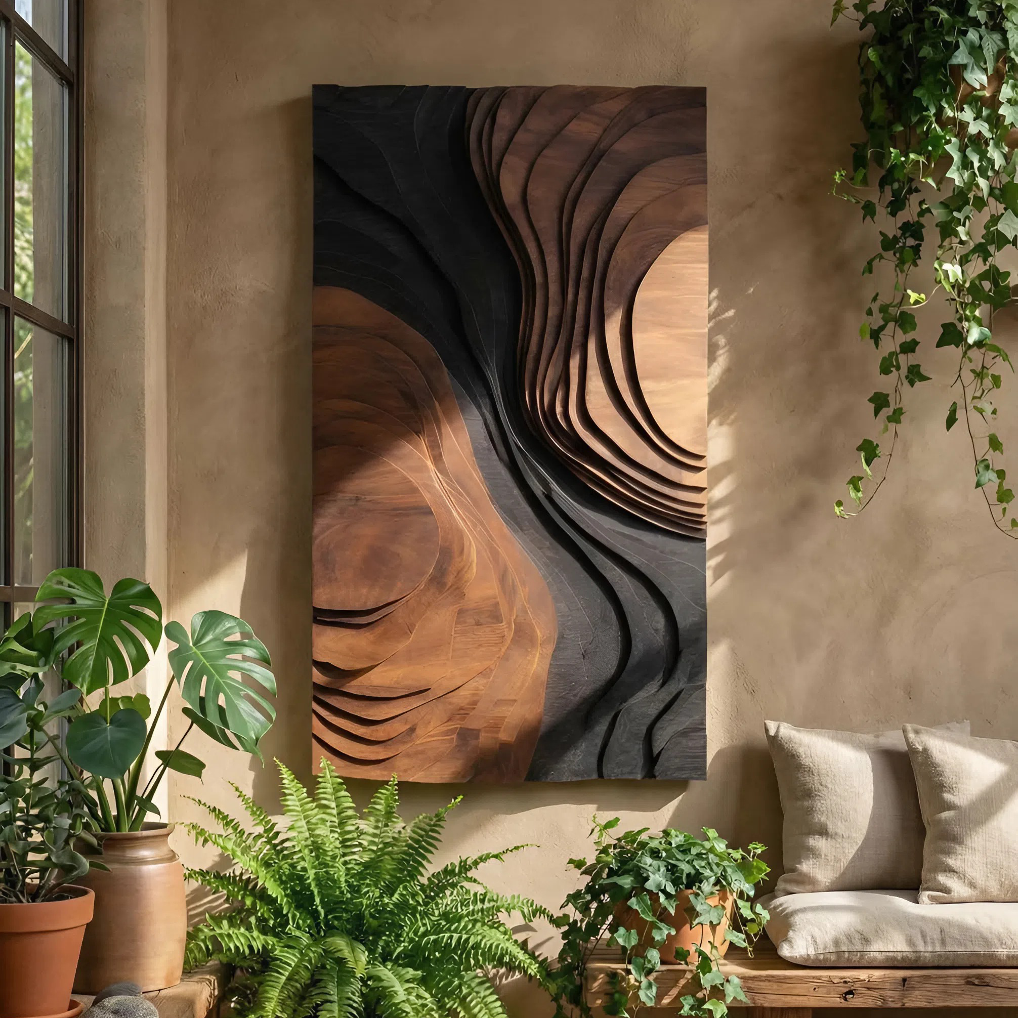 Mid Century Organic Wall Sculpture For Entry Space Decor SILDTTNWA053