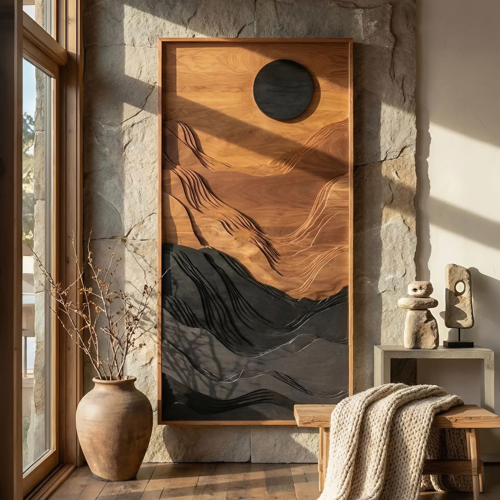 Mid Century Abstract Wall Sculpture For Living Room Accent SILDTTNWA049