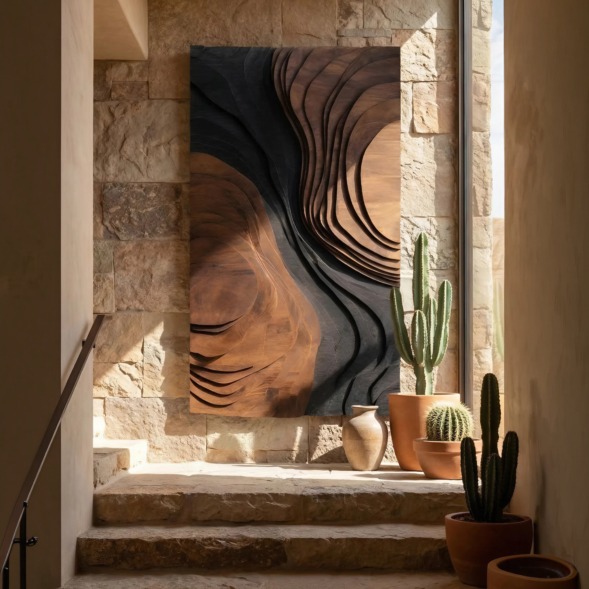 Mid Century Organic Wall Sculpture For Entry Space Decor SILDTTNWA053