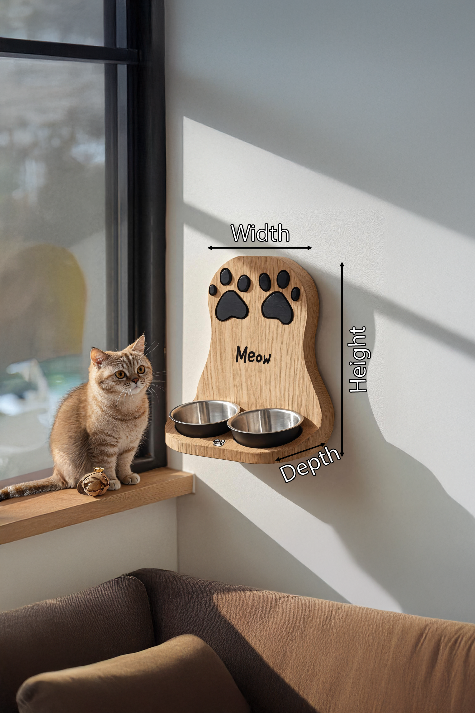 Handmade Dog Feeding Station Farmhouse Style SILDTTRDBS008
