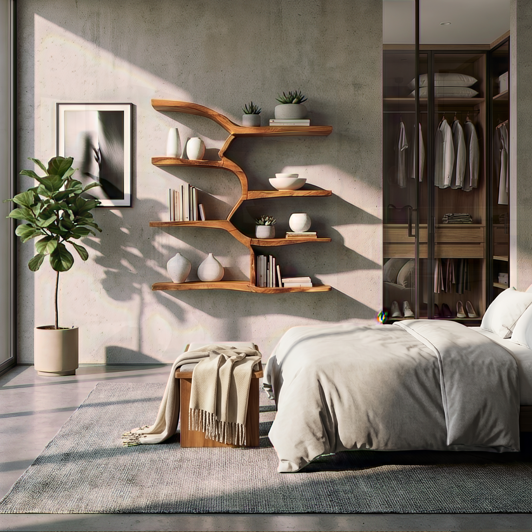 Minimalist Live Edge Floating Shelf For Living Room Display SILDTTRWMS024