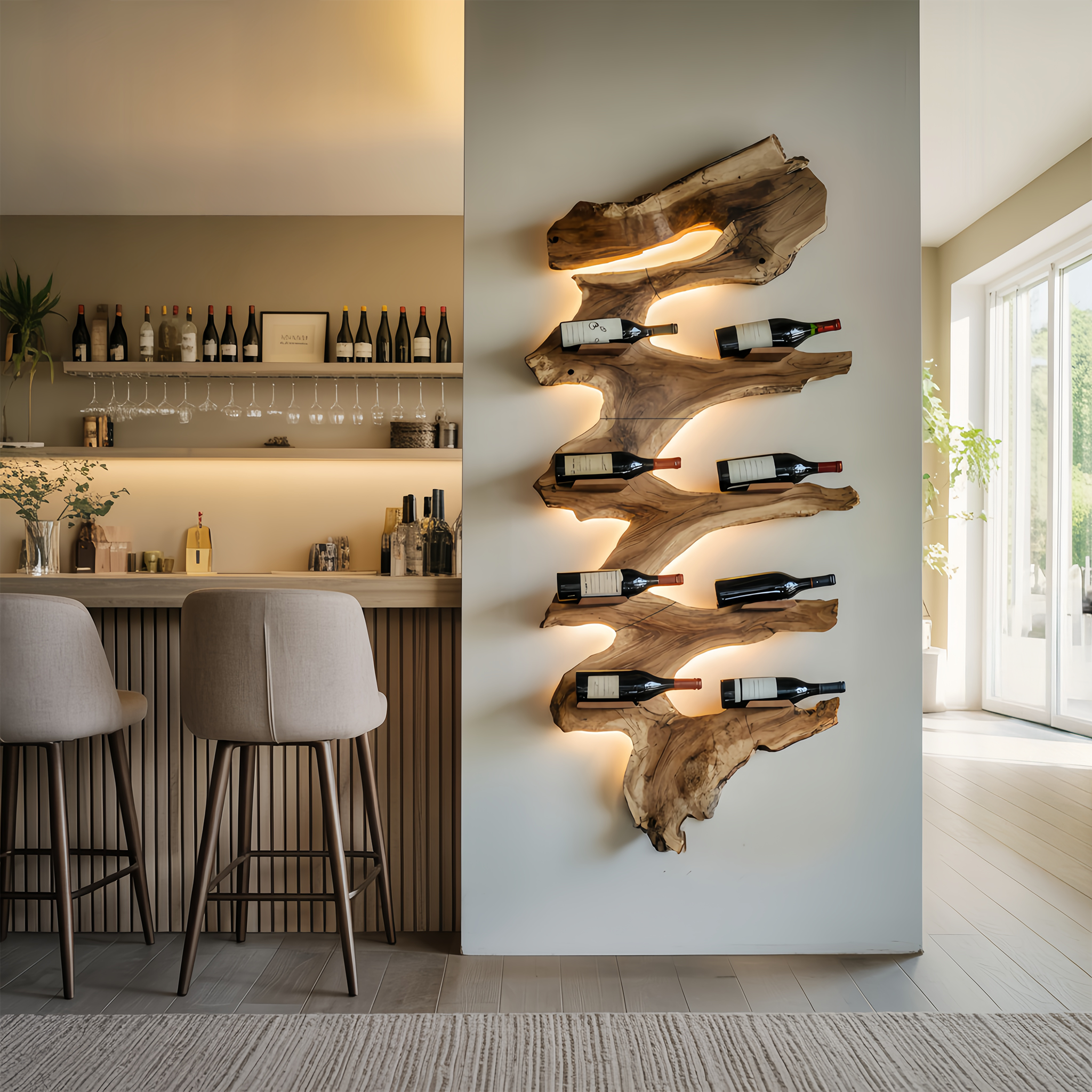 Modern Solid Wood Wine Rack For Living Room Furniture Design SILDTTRWH050
