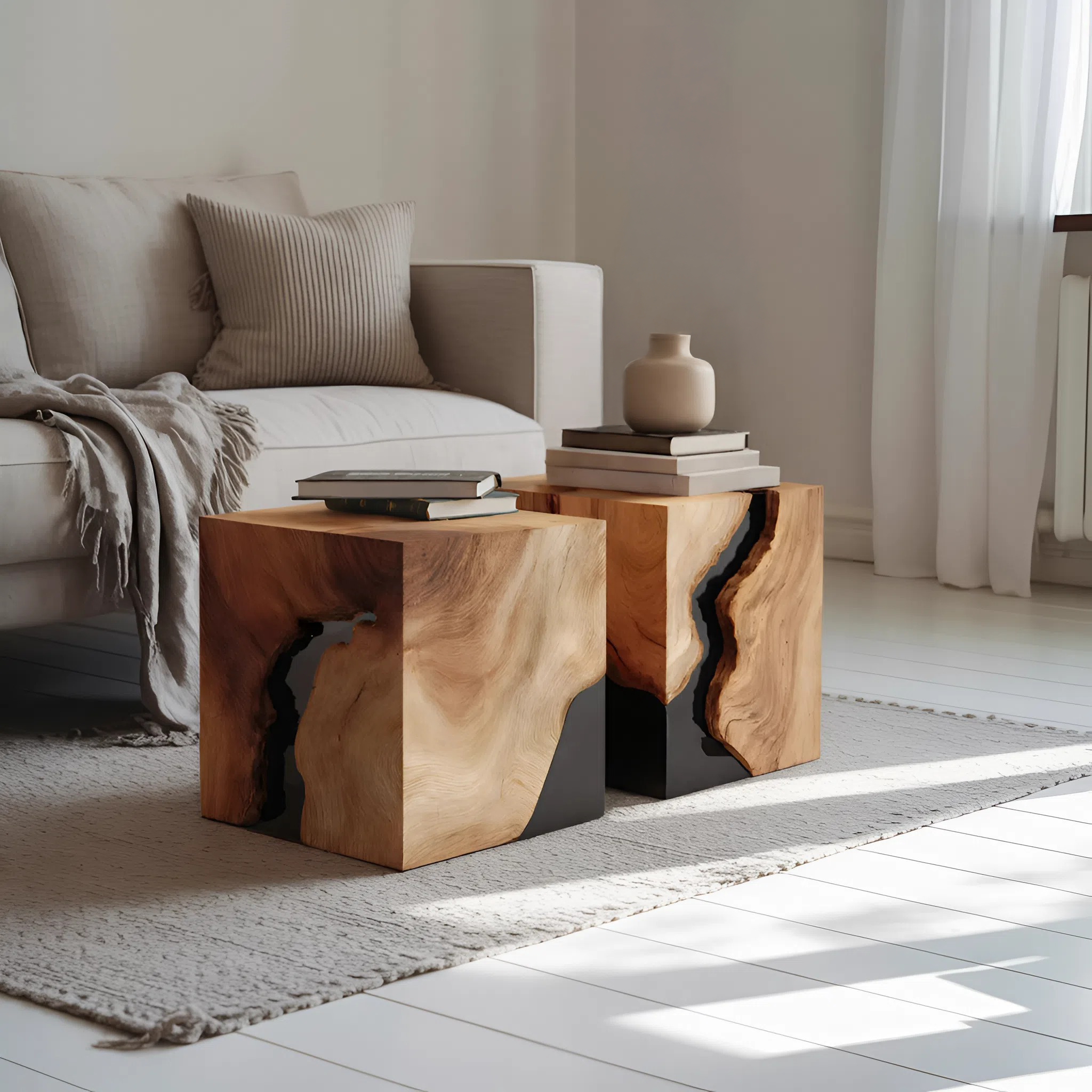 Modern Solid Wood Square Coffee Table For Home Style SILDTTNCF035
