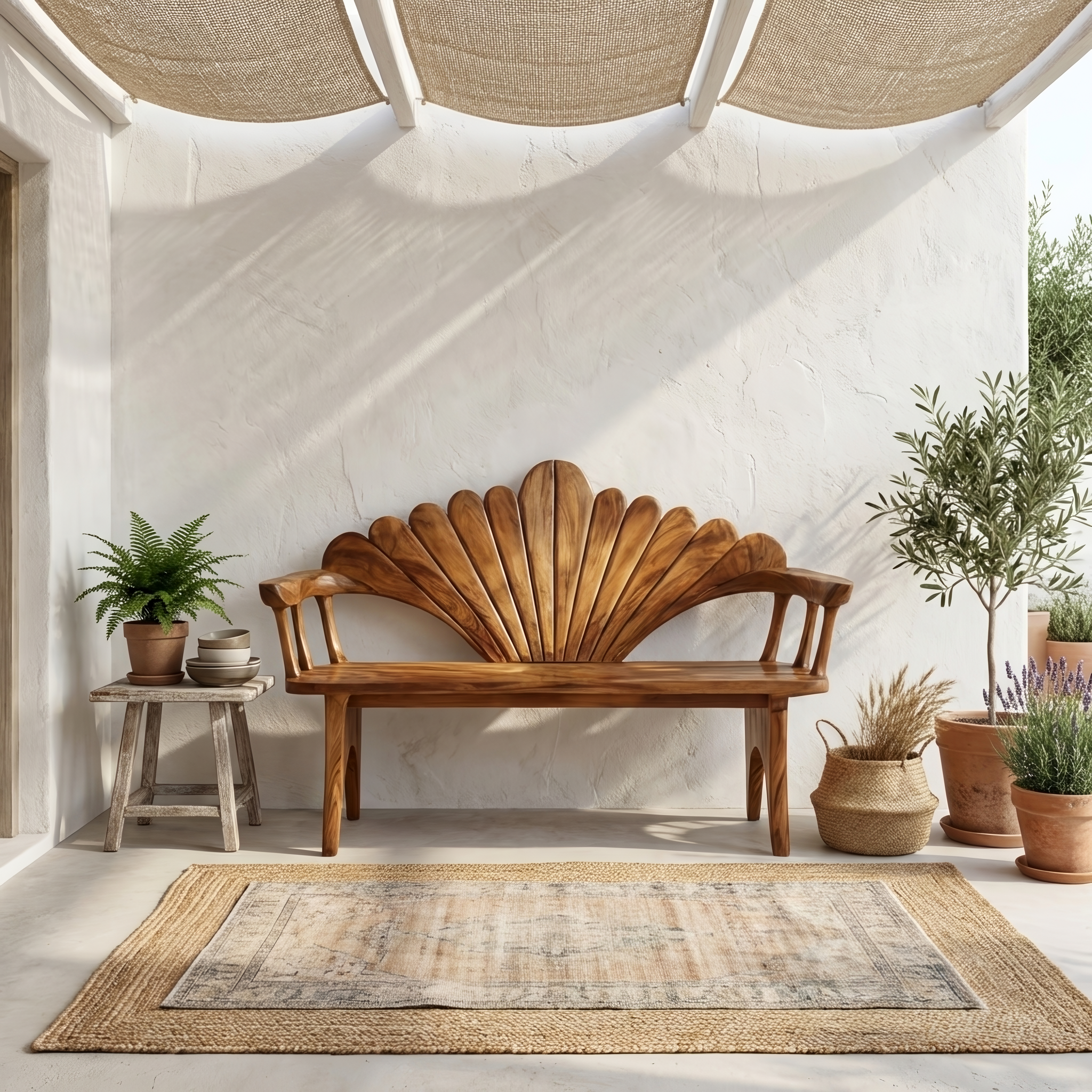 Natural Solid Wood Entryway Bench For Foyer Decor SILDTTRBEN034
