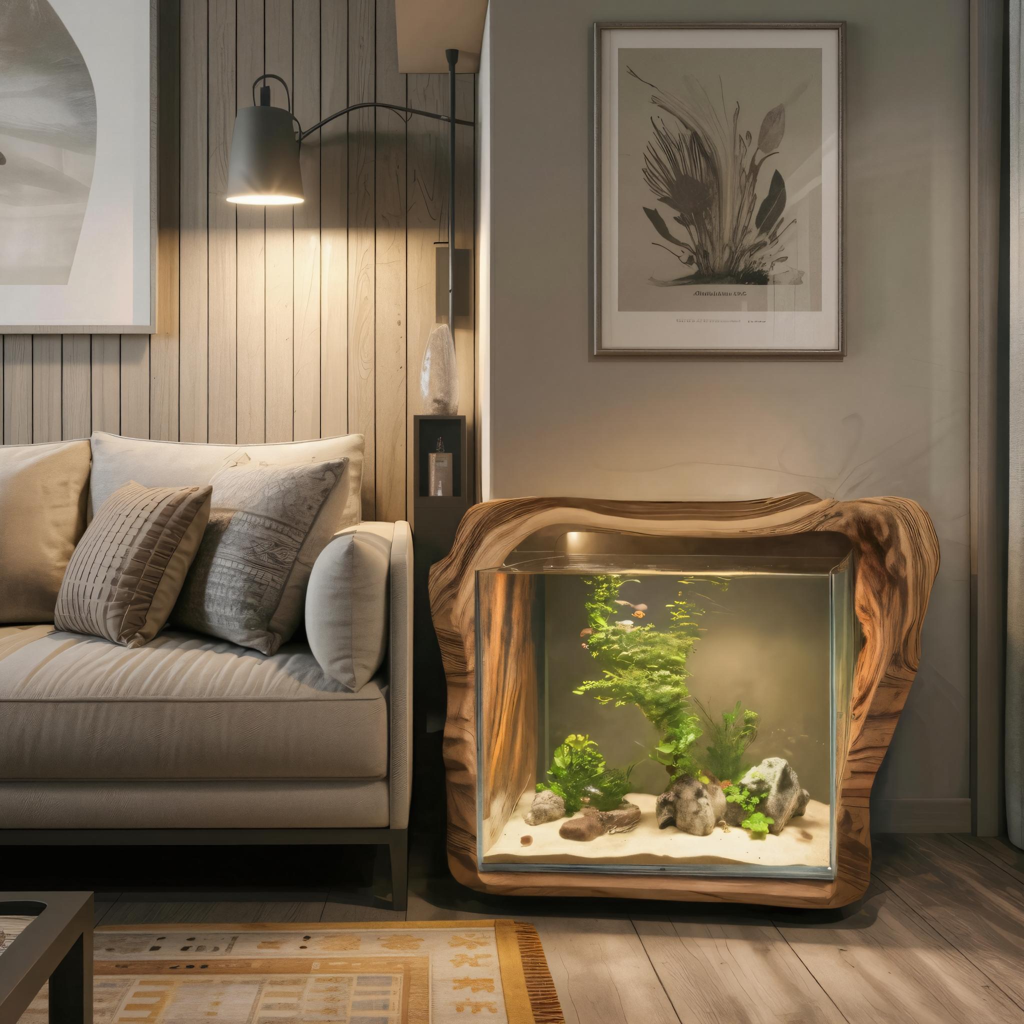 Rustic Live Edge Aquarium Frame For Bedroom And Living Room SITHTTTAM002