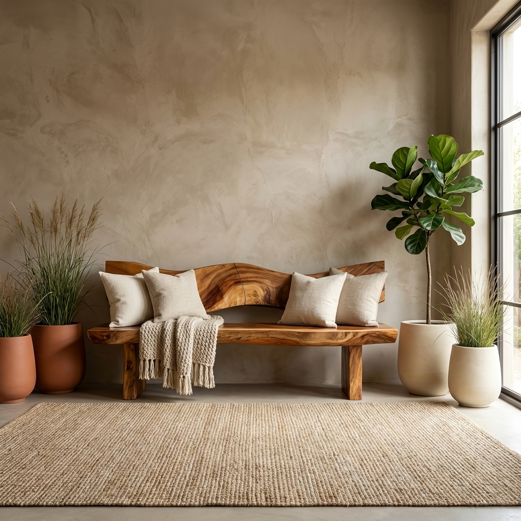 Live Edge Wood Entryway Bench For Natural Home Interiors SILDTTRBEN030