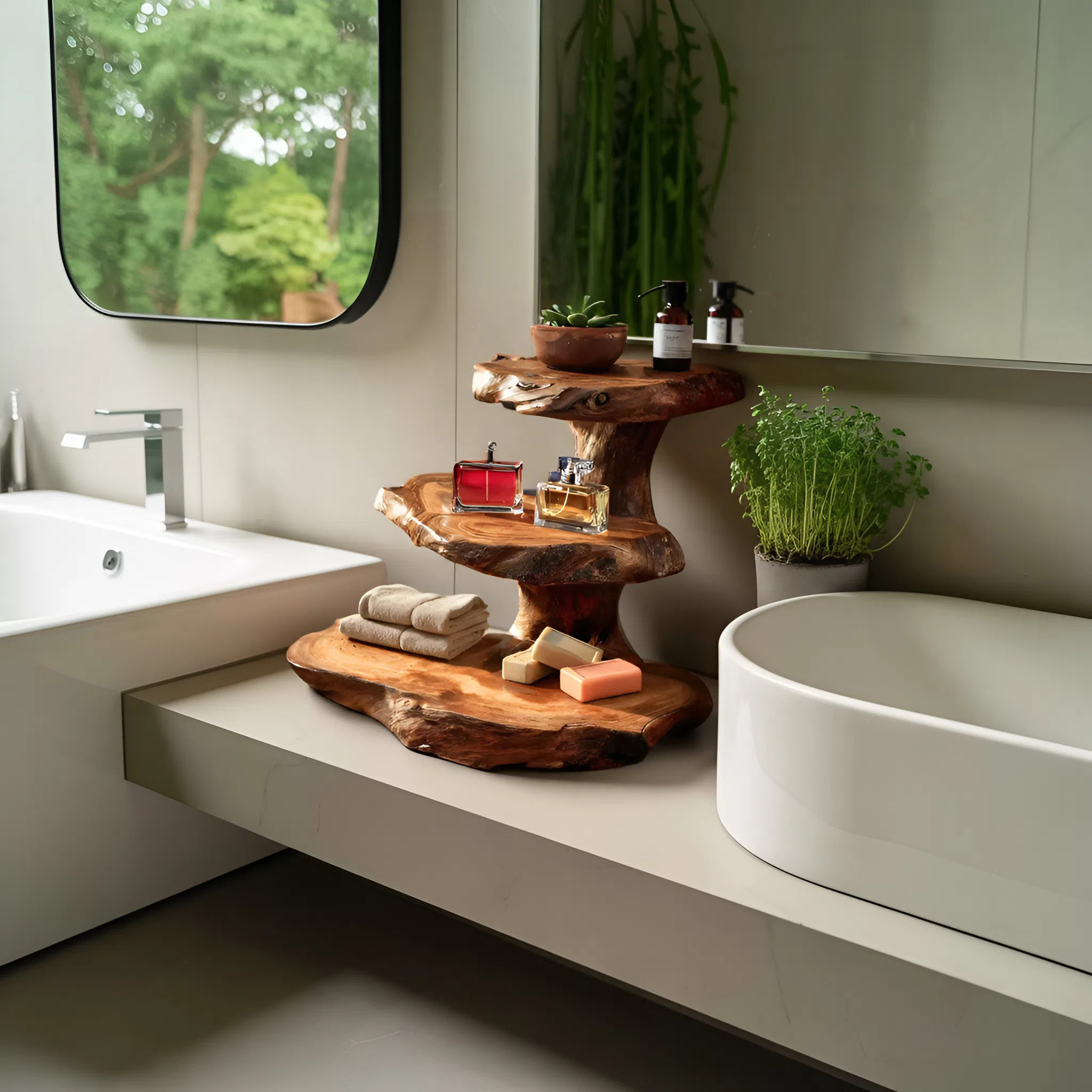Rustic Bathroom Shelf Nature Inspired For Bathroom SITHTTBAS024