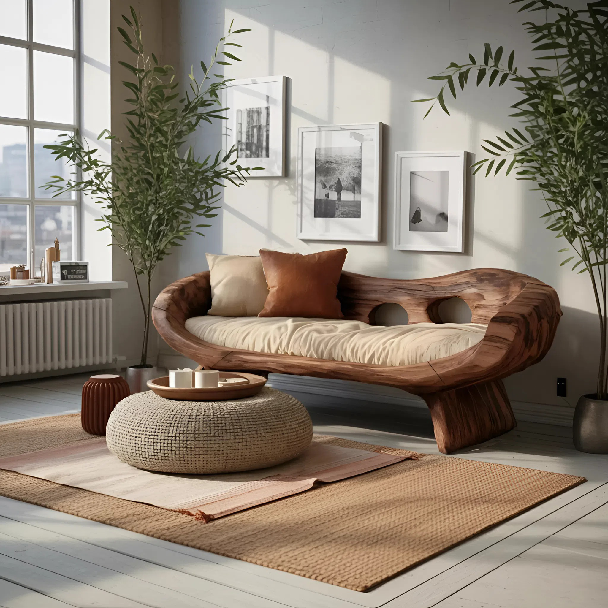 Artistic Sculptural Sofa With Curved Design For Living Room SITHTTSF023