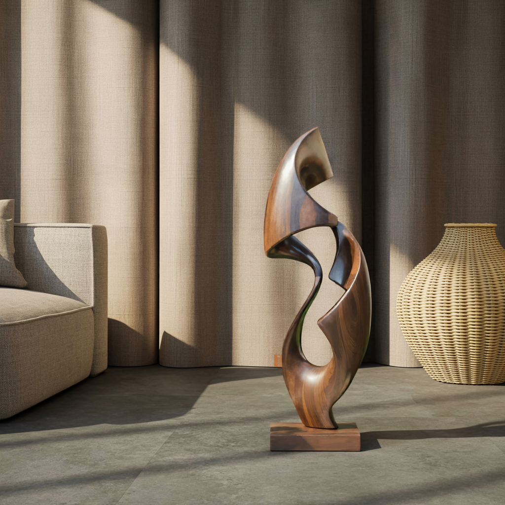 Rustic Abstract Sculpture For Office Decor SILDTTRAS011