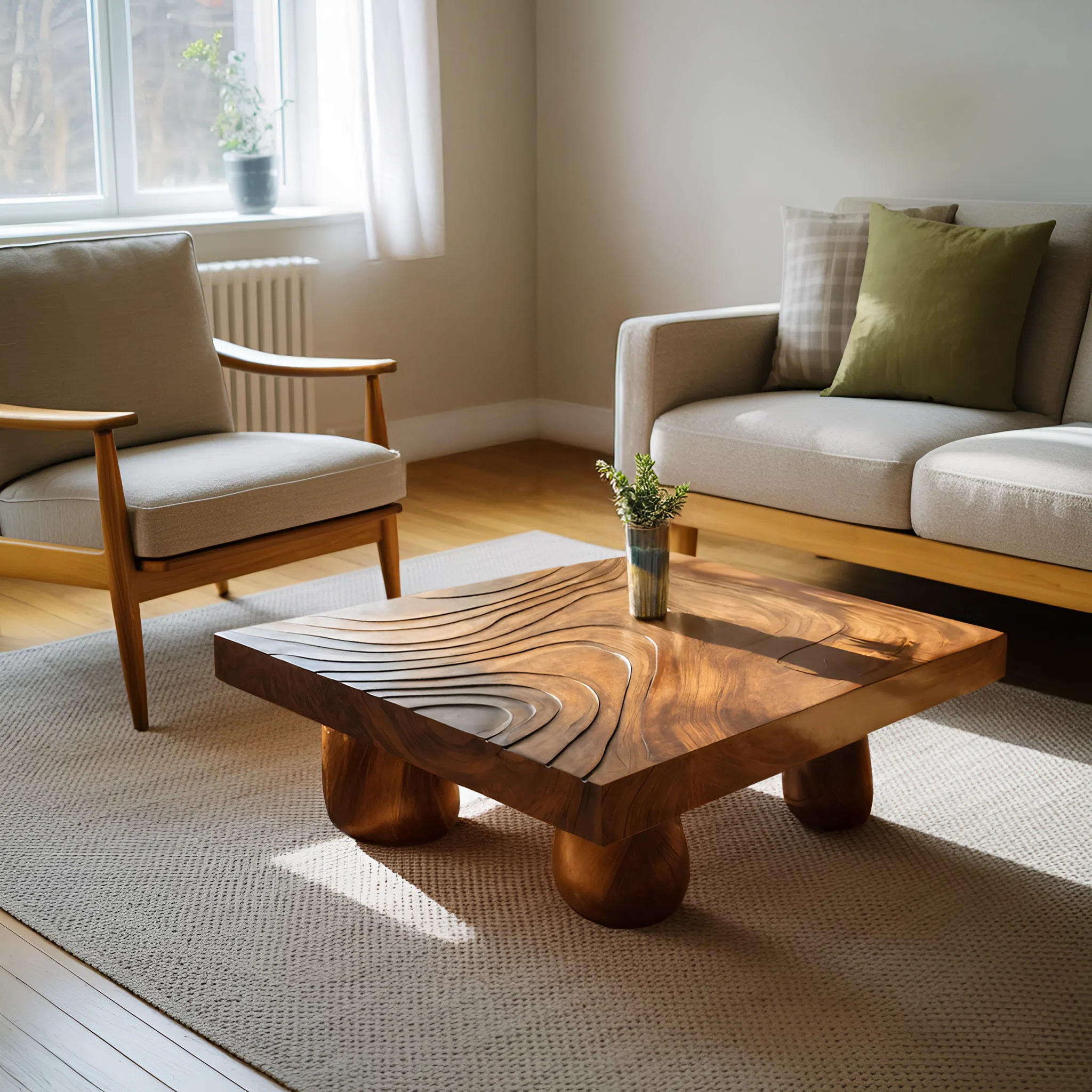 Farmhouse Wooden Live Edge Coffee Table For Entryway Design SILDTTRCF069