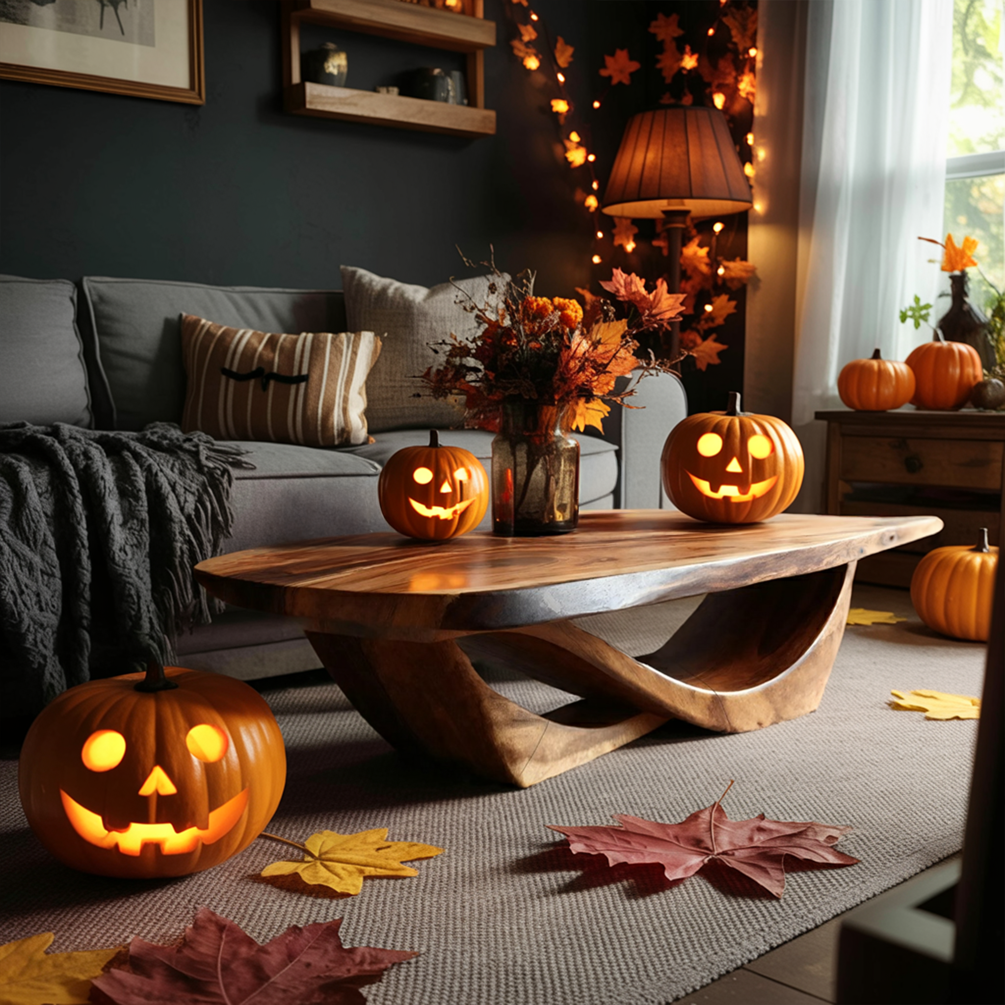 Handcrafted Solid Wood Coffee Table Entryway Design Haunted Look SILDTTNHCF025