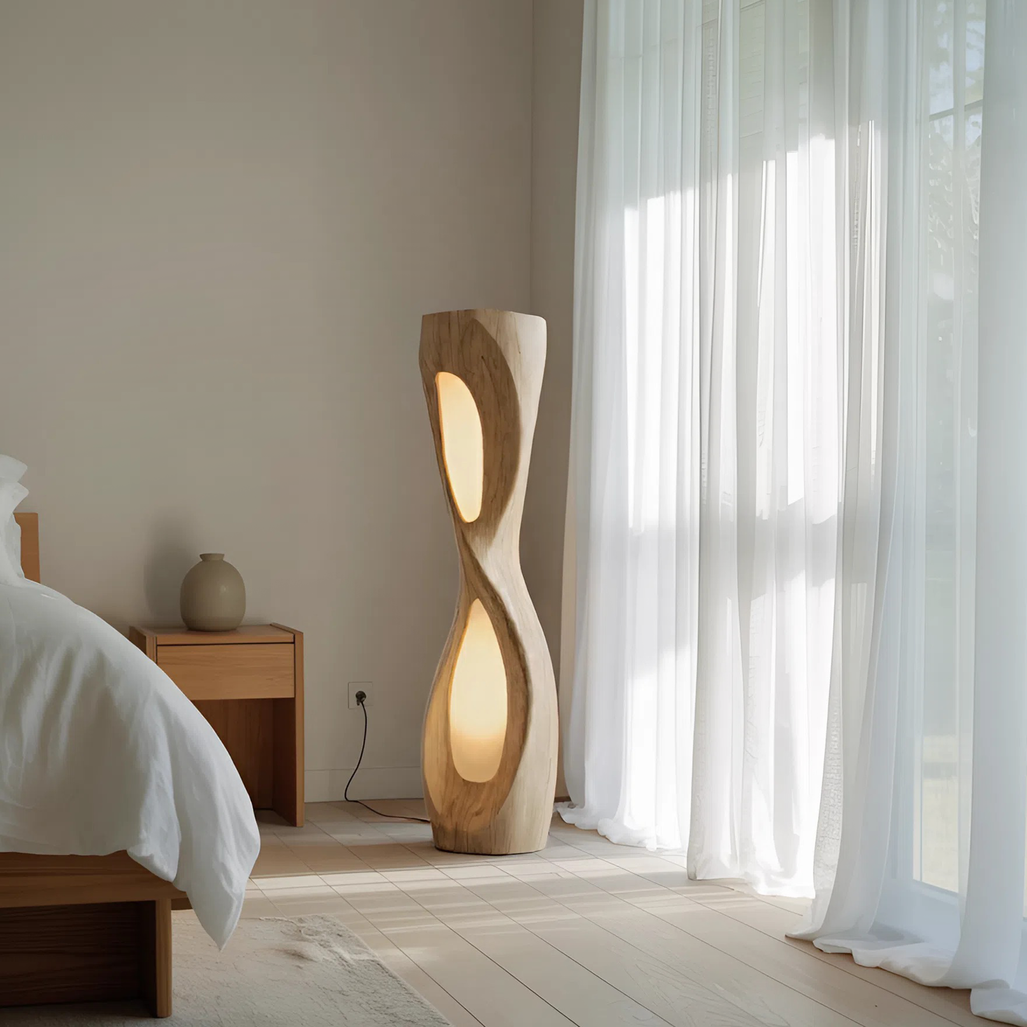 Modern Organic Sculptural Floor Lamp For Bedroom Decor SITHHNLAM028