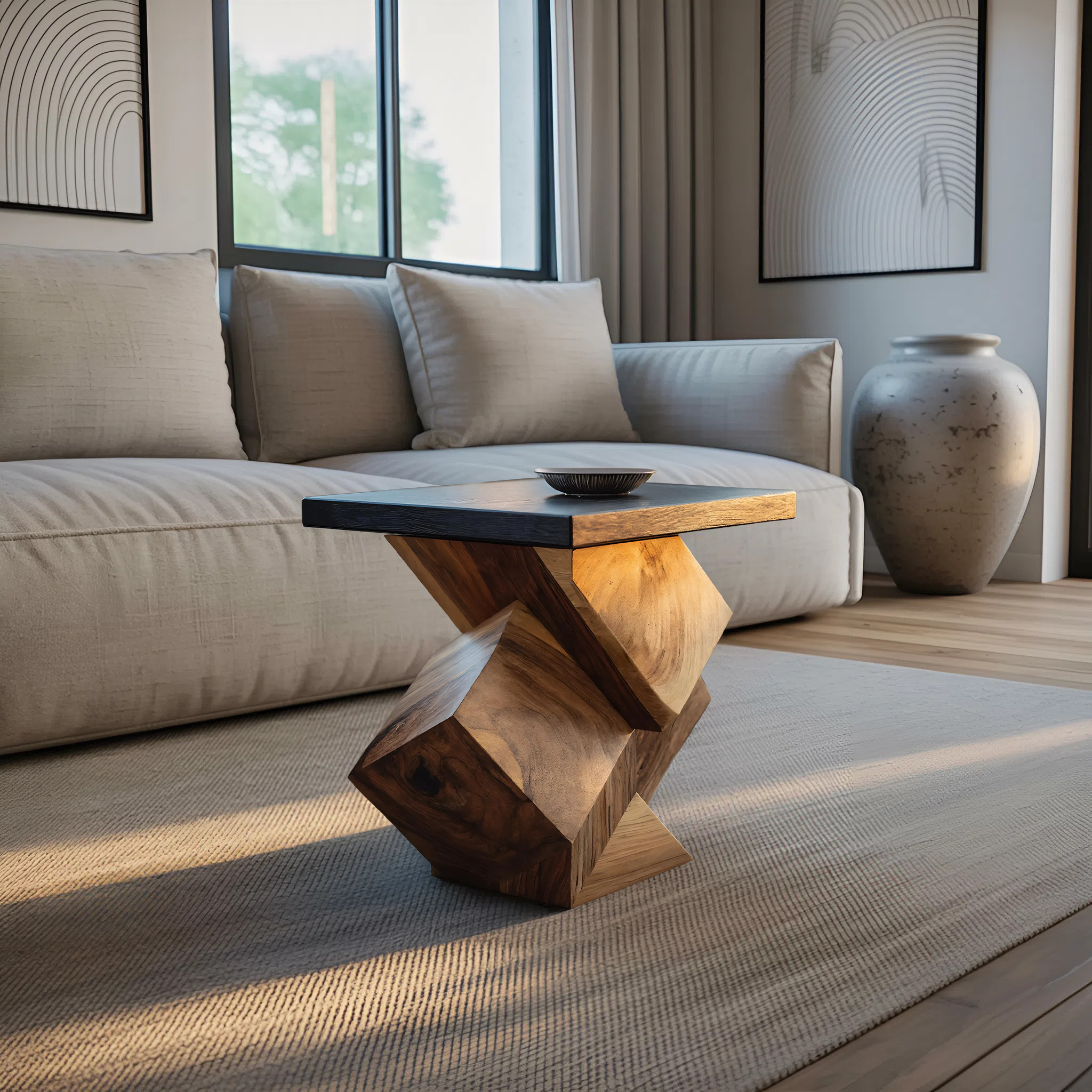 Handcrafted Live Edge Side Table For Warm Living Space SILDTTNSTA014