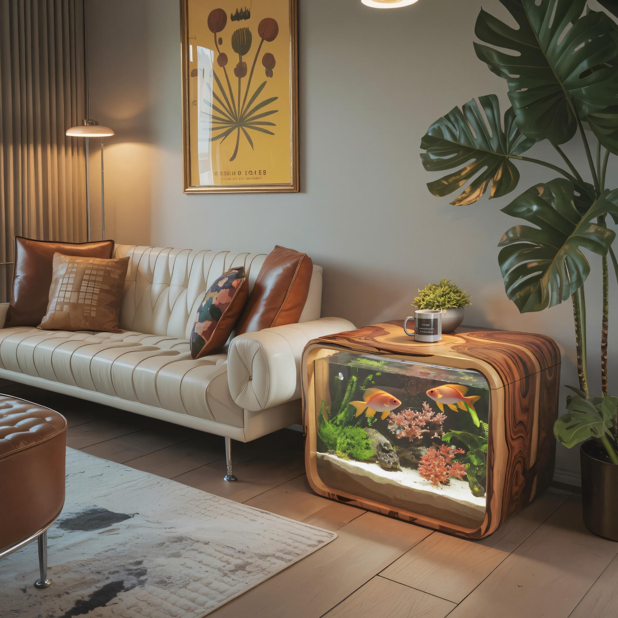 Modern Wooden Aquarium Frame For Bedroom And Living Room Display SITHTTTAM003