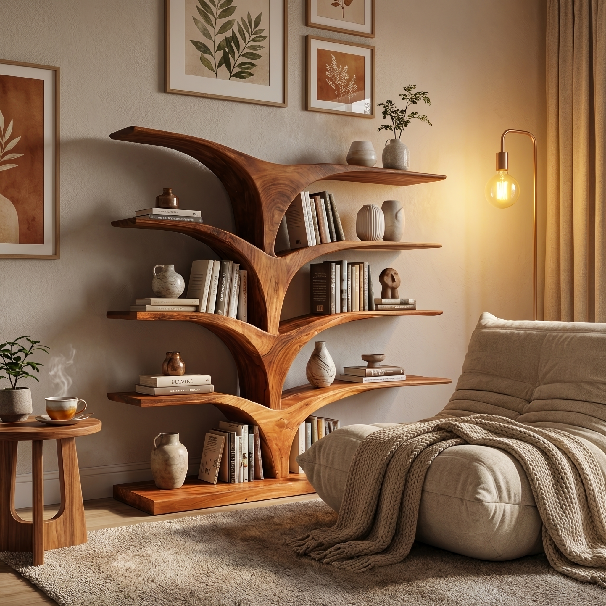 Contemporary Curved Bookshelf For Modern Interior RTTHTTBS052