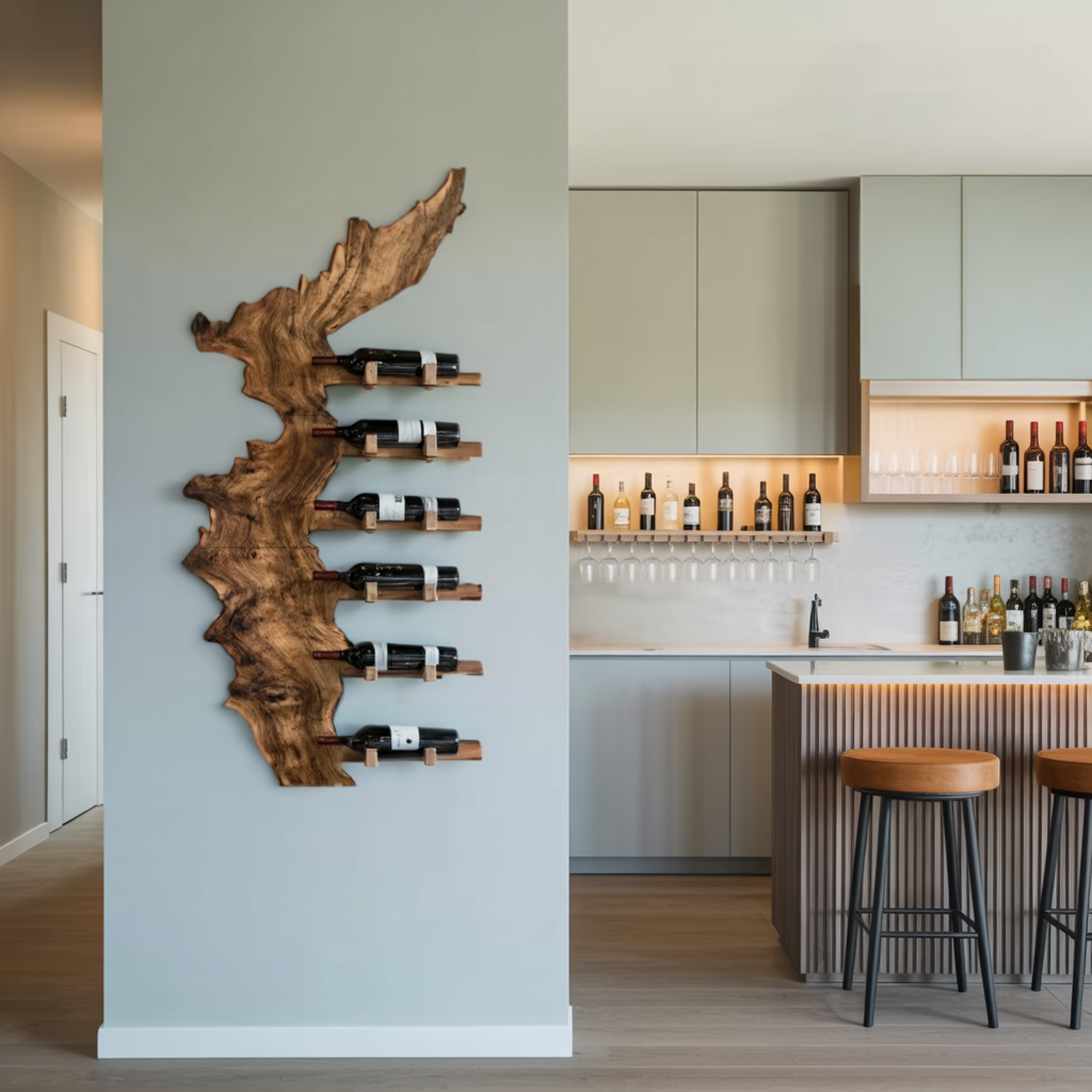 Farmhouse Solid Wood Wine Rack For Entryway Design And Style SILDTTRWH045