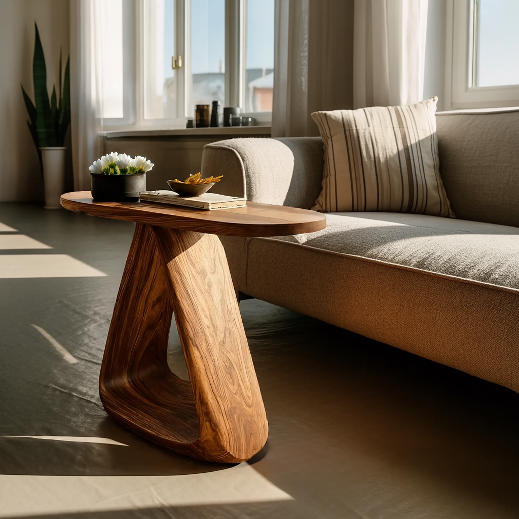 Mid Century Live Edge Side Table For Rustic Home Decor SILDTTNSTA026