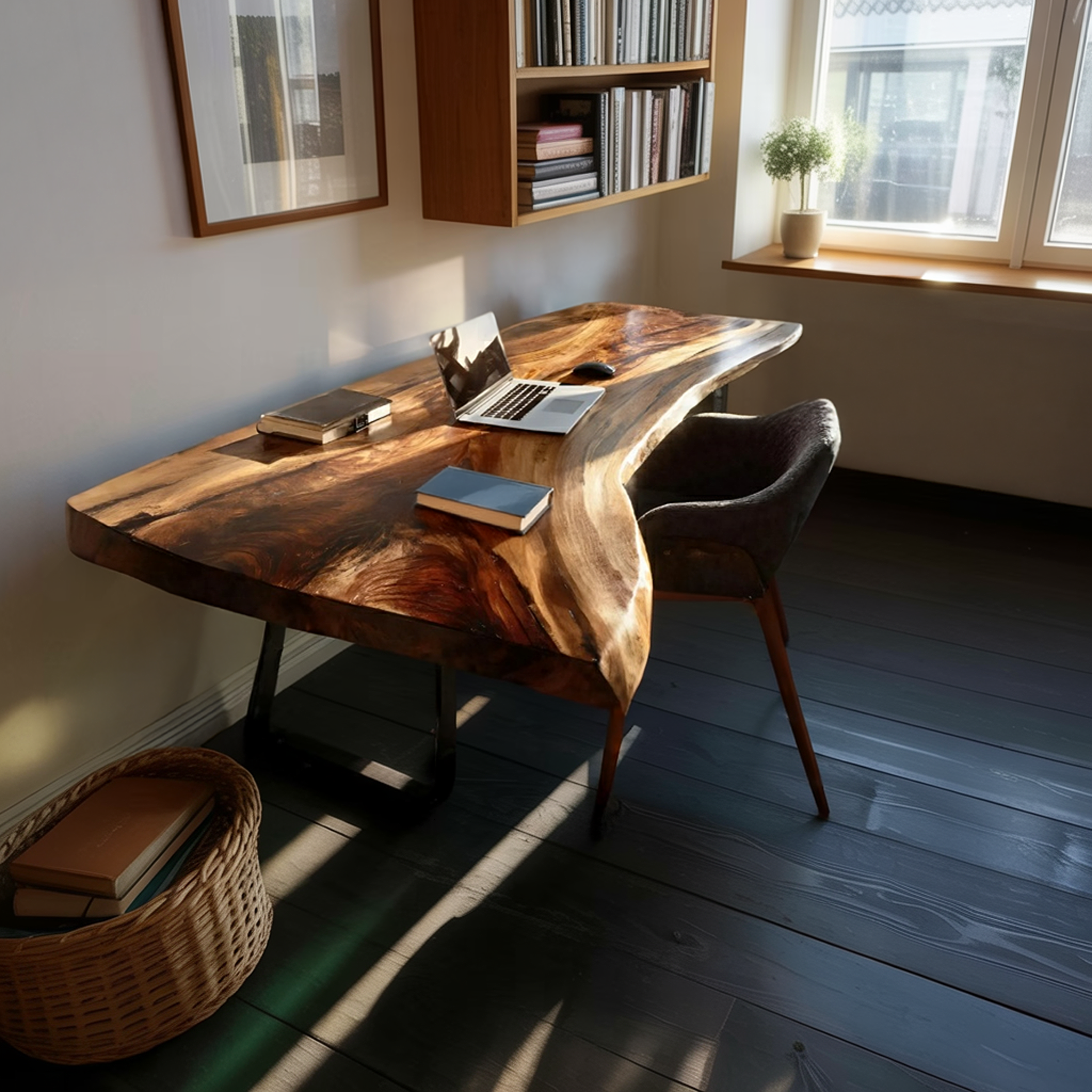 Farmhouse Handmade Live Edge Desk For Interior SILDTTNDE018