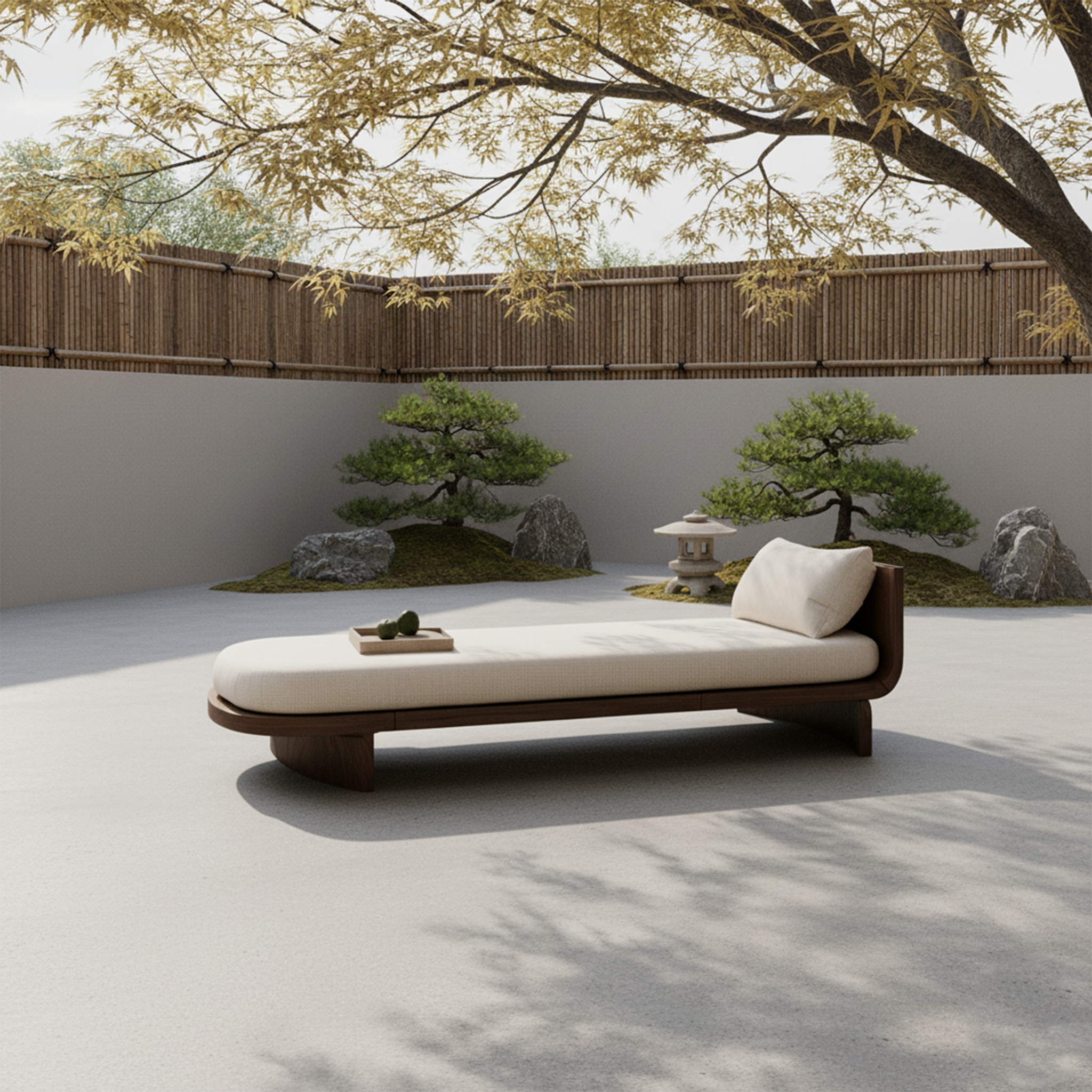 Handcrafted Mid Century Wooden Daybed For Patio Furniture Outdoor SILDTTNDB015